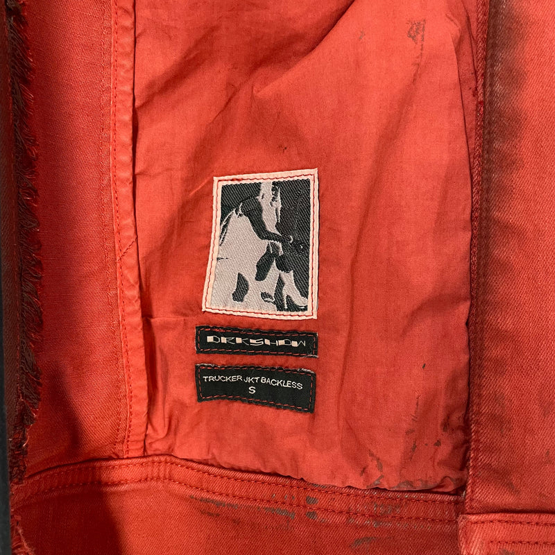 RICK OWENS DRKSHDW/Vest/S/Denim/RED/OPEN BACK