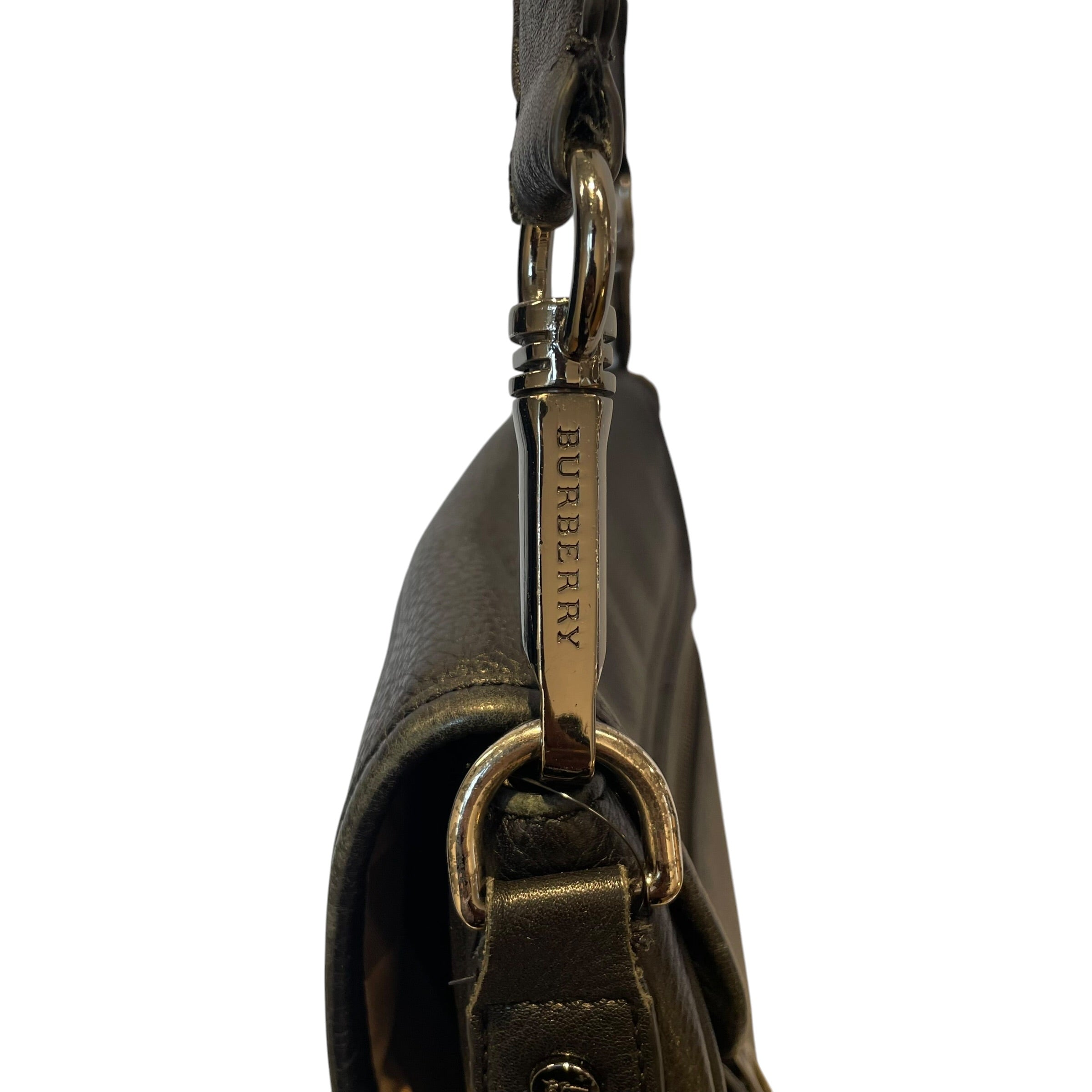 BURBERRY/Cross Body Bag/Leather/BLK/circle burberry logo view 4