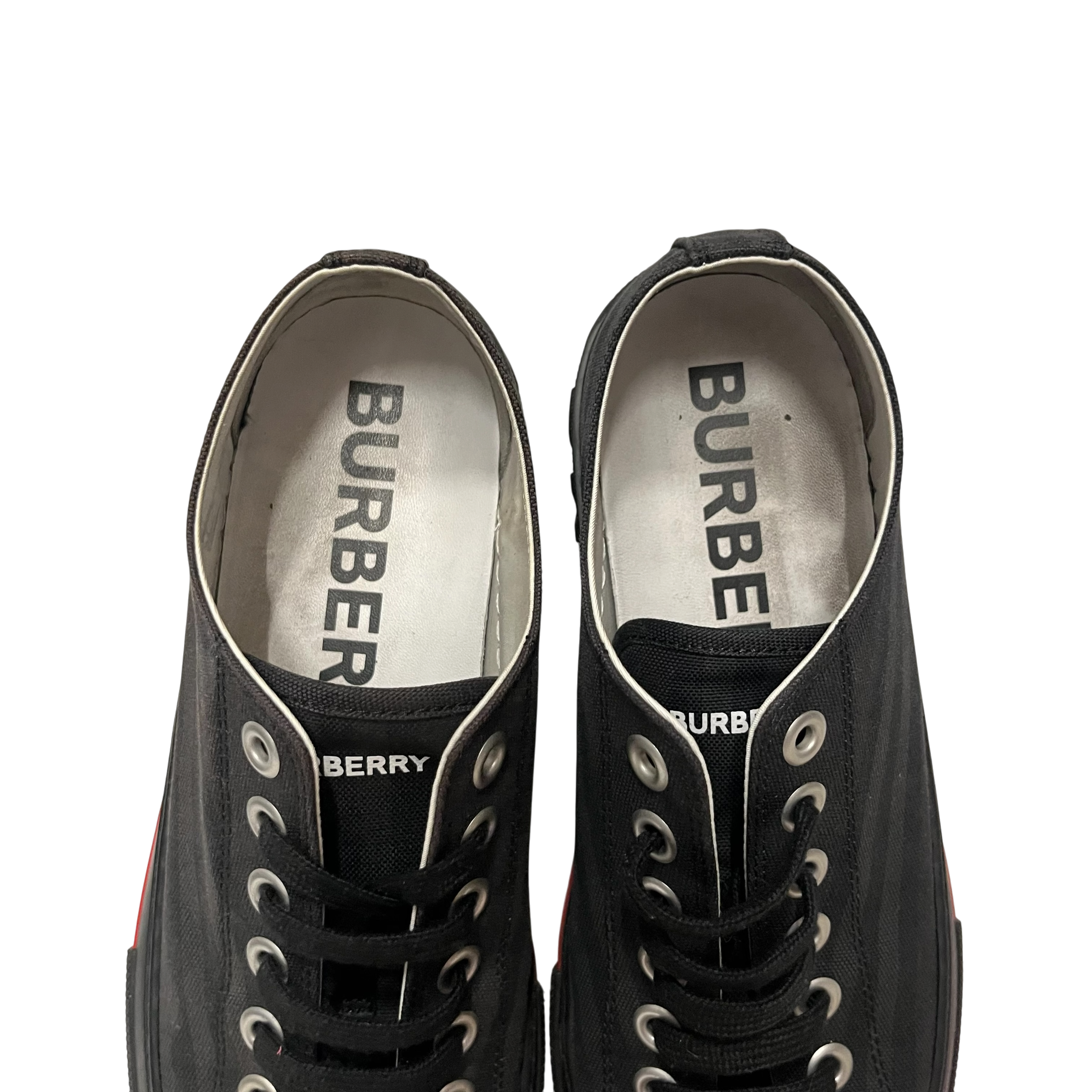 BURBERRY LONDON/Low-Sneakers/EU 41/Plaid/BLK/vintage check canvas low top view 5