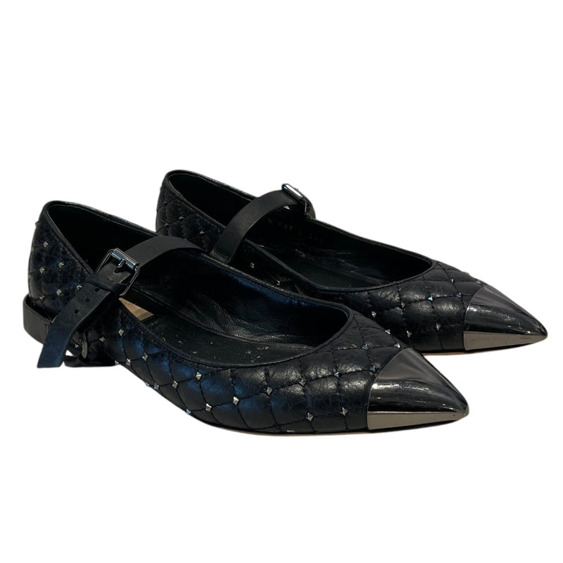 VALENTINO GARAVANI/Flat Shoes/US 6.5/Leather/BLK/