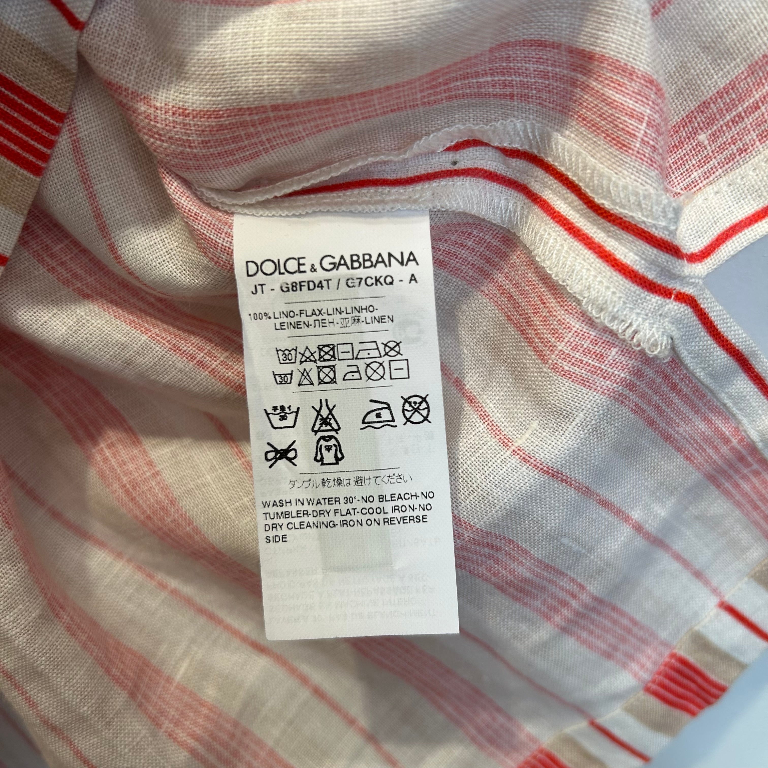 DOLCE&GABBANA/T-Shirt/44/Cotton/MLT/Stripe/chritmas theme beg/red/whi view 4