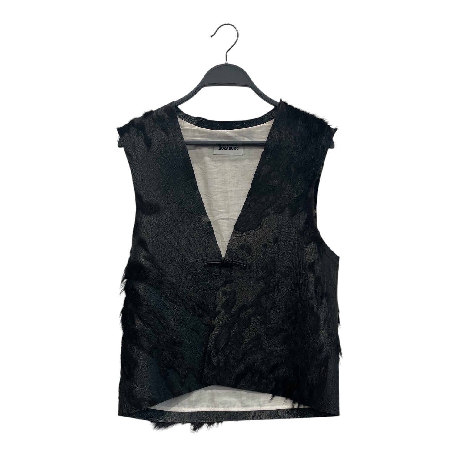 KOZABURO/Vest/S/Leather/BLK/LEATHER VEST FROG CLOSURE view 1