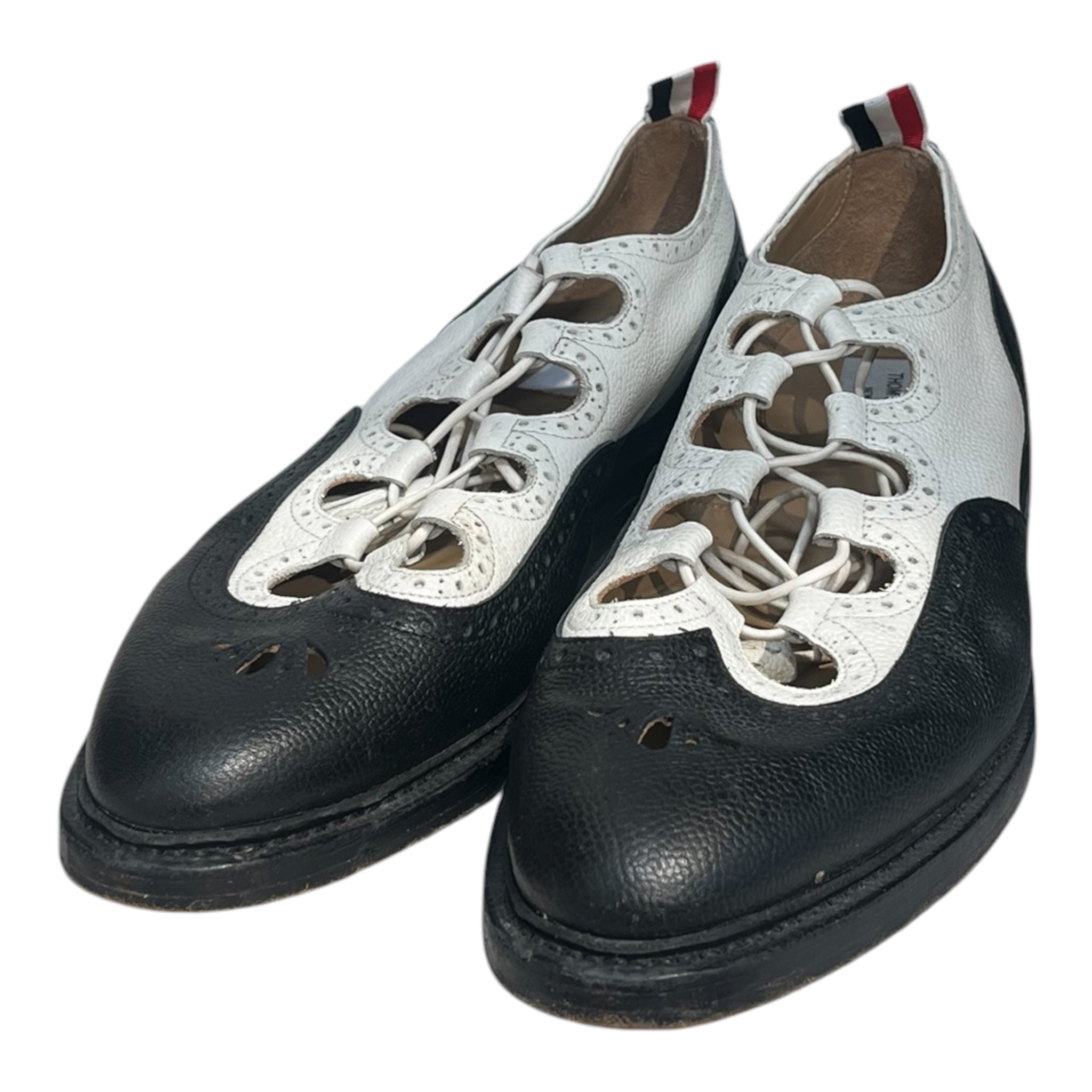 THOM BROWNE. NEW YORK/Dress Shoes/US 11.5/Border/Leather/BLK/WINGTIP OXFORD LACE-UP view 3