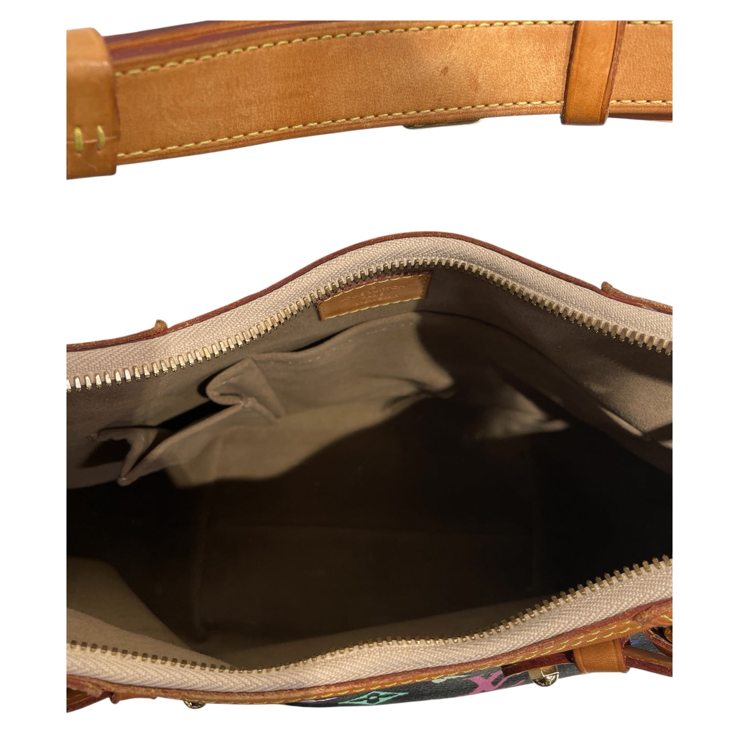 LOUIS VUITTON/Bag/Monogram/Leather/BLK/Murakami Greta Hobo view 3