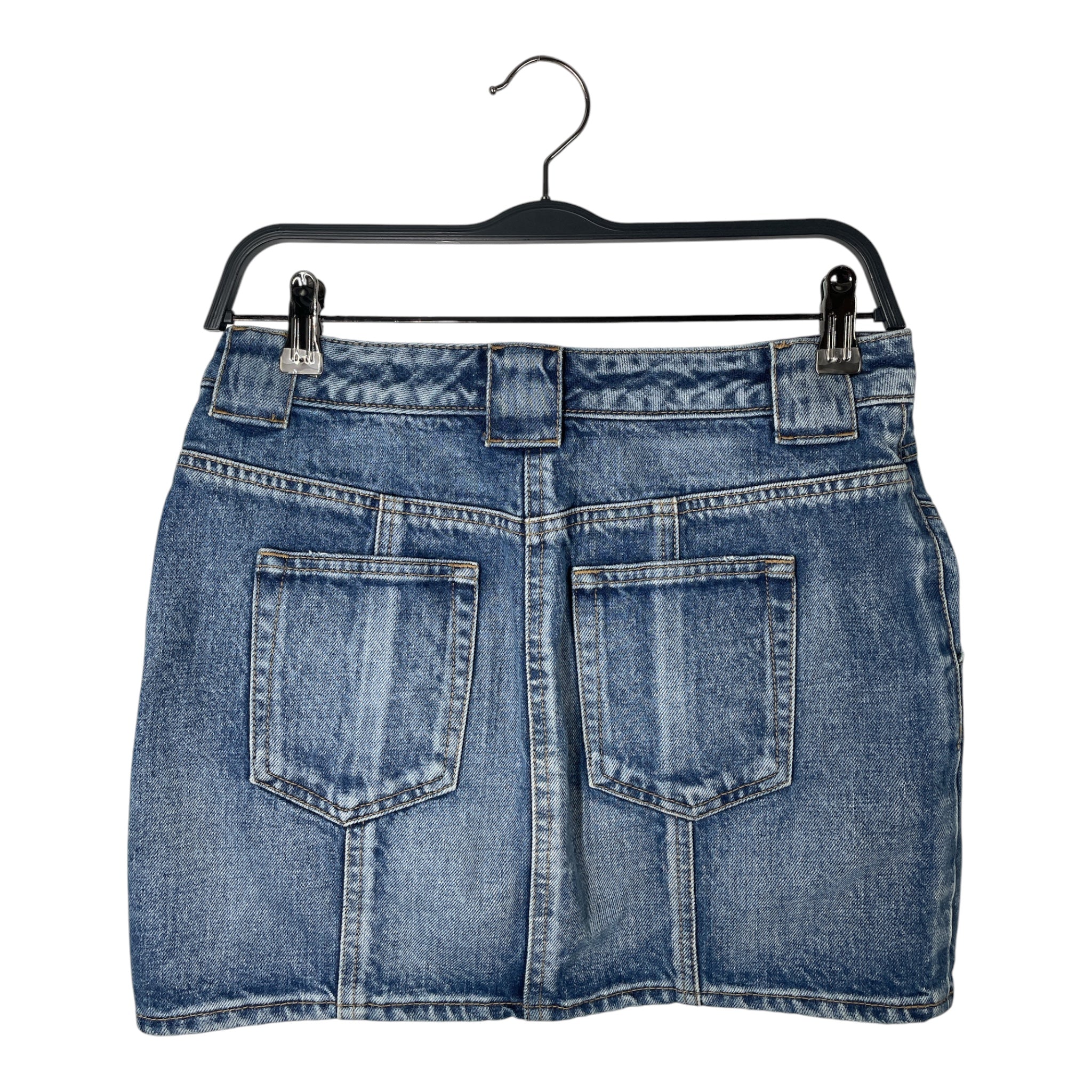 SAINT LAURENT/Skirt/27/Denim/BLU/2017 PANELLED JEAN MINI view 2