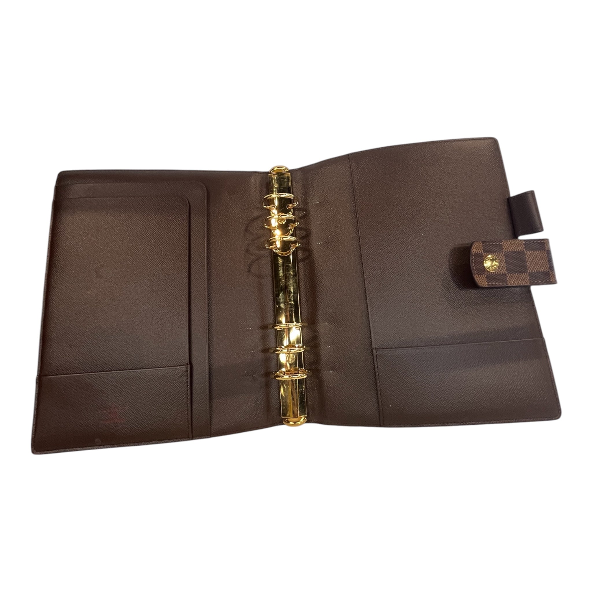 LOUIS VUITTON/Planner Cover/Monogram/Leather/BRW/M's/DAMIER EBENE SMALL RING AGENDA view 4
