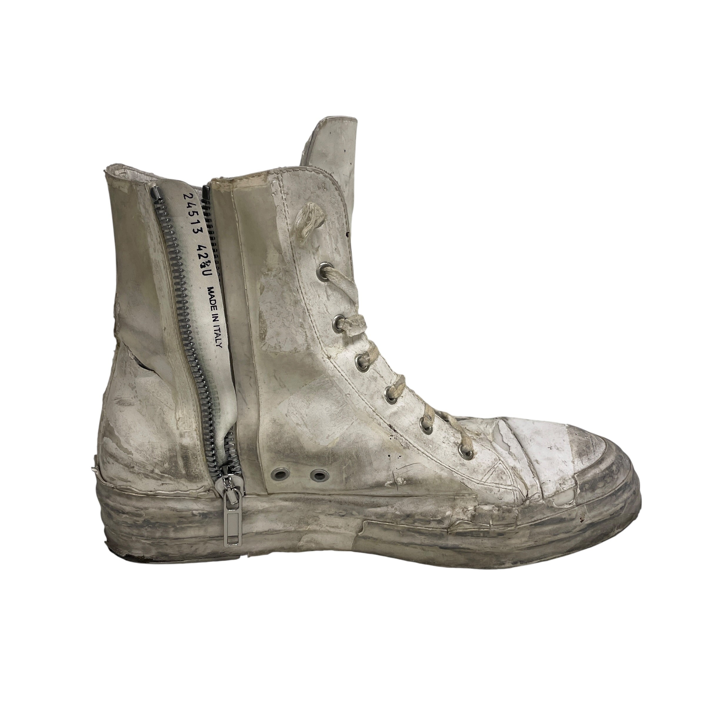 Rick Owens/Hi-Sneakers/EU 42.5/WHT/RAMONES HIGH/ TAPE/ MUMMY view 6