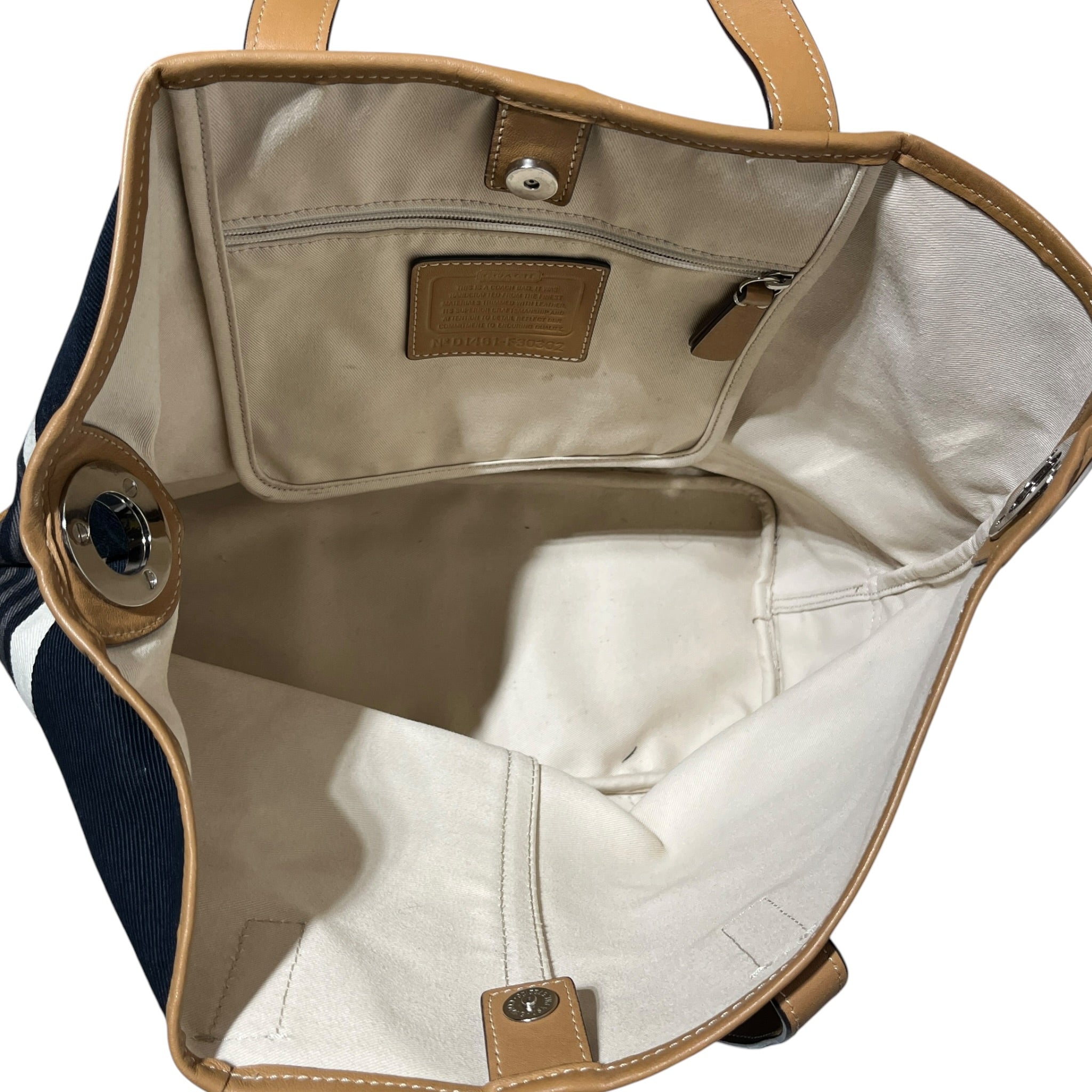 COACH/Hand Bag/Stripe/Leather/NVY/HADLEY CANVAS view 4