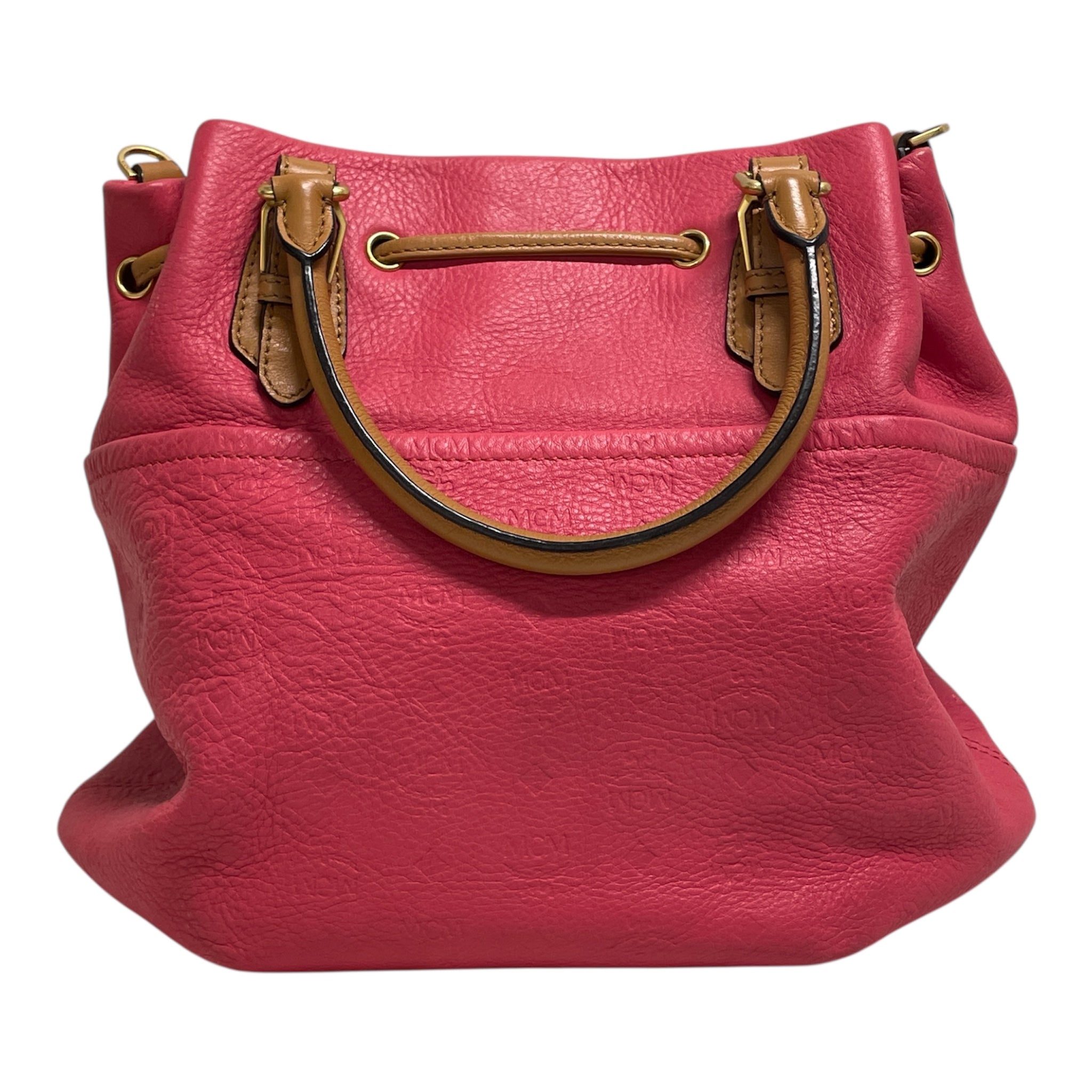 MCM/Hand Bag/Leather/PNK/tan contrast straps view 2