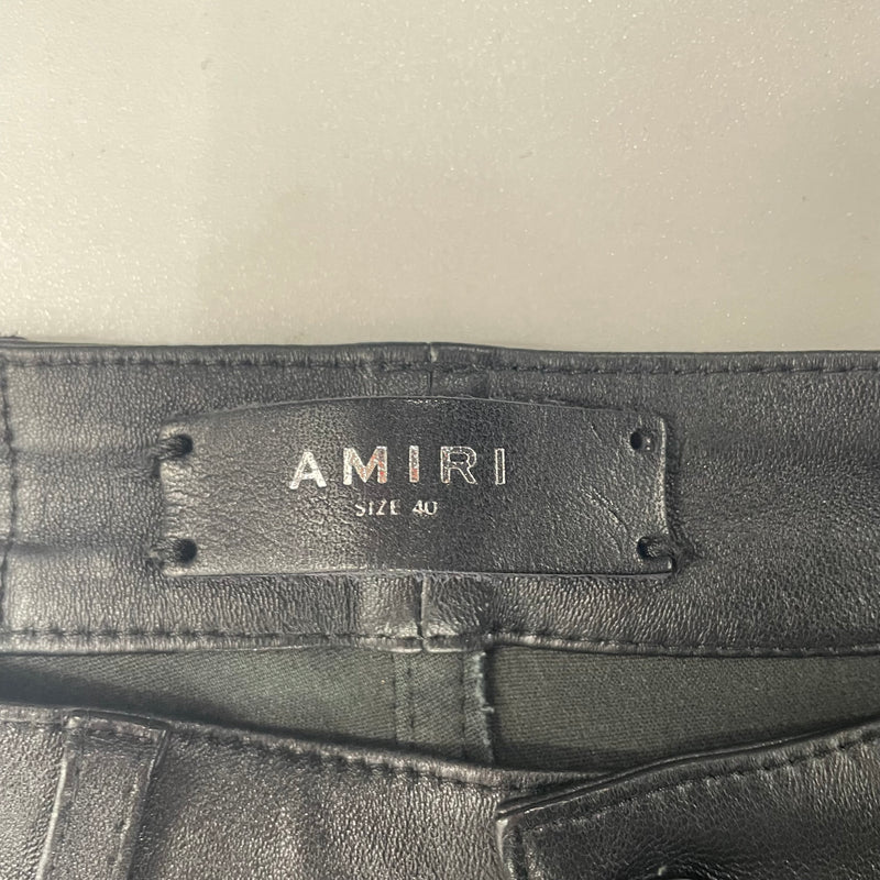 AMIRI/Skinny Pants/48/Leather/BLK/MOTO ZIPPER