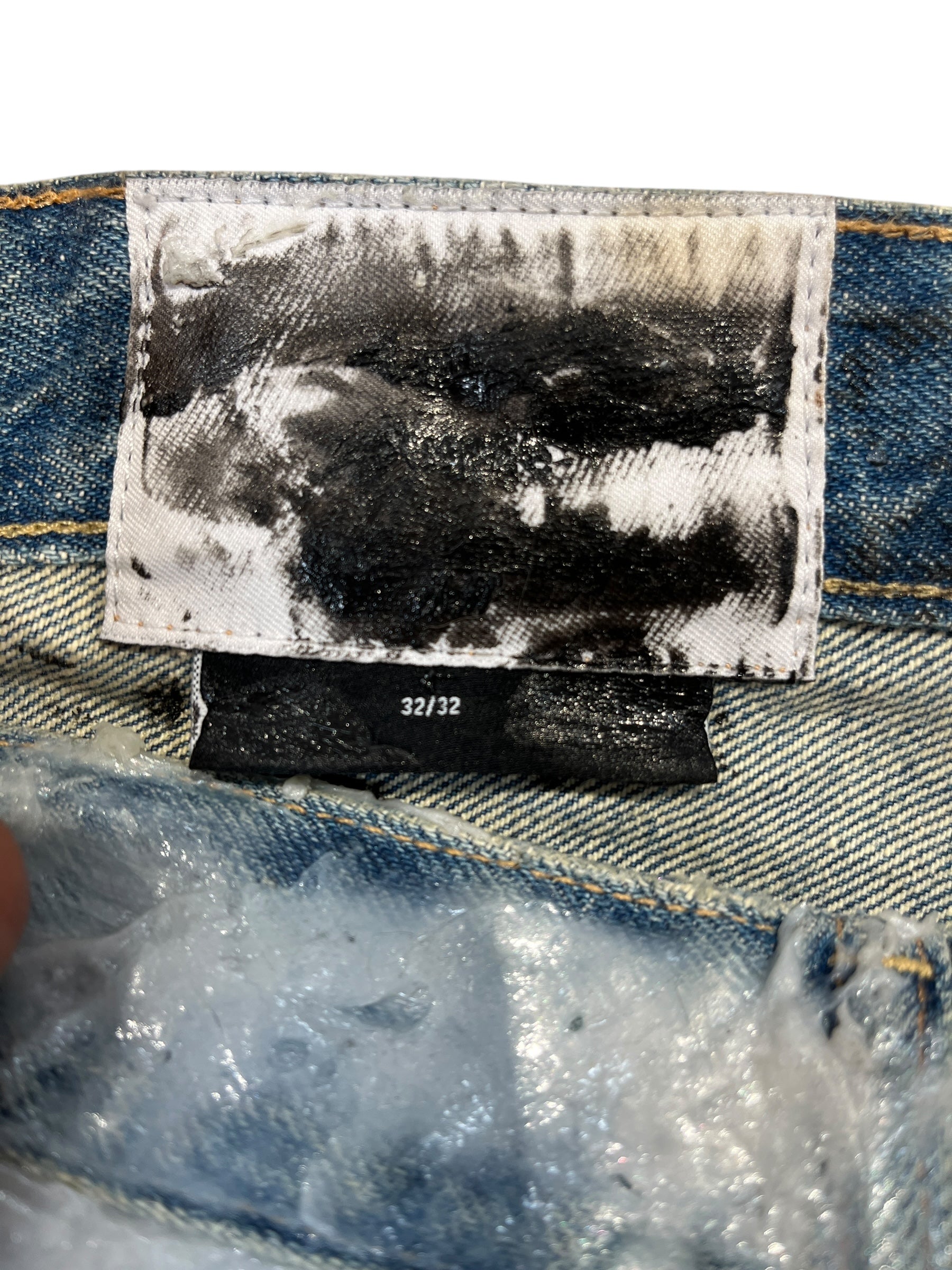 HUBANE/Pants/36/Denim/BLU/All Over Print/spray painted on view 3