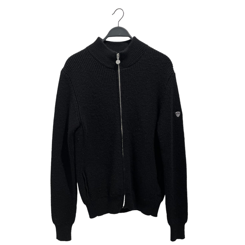 EMPORIO ARMANI/Heavy Sweater/Cotton/BLK/SILVER LOGO