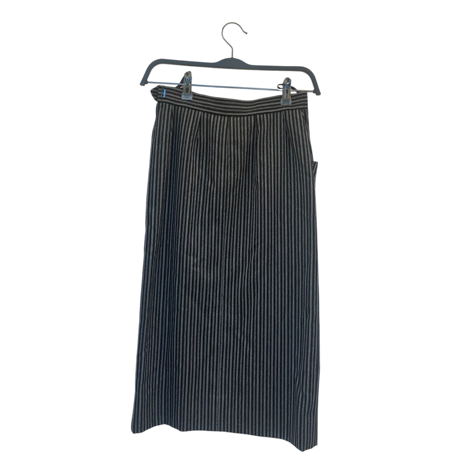 YVES SAINT LAURENT rive gauche/Skirt/36/Stripe/Cotton/BLK/PINSTRIPE TWO POCKET SKIRT view 2