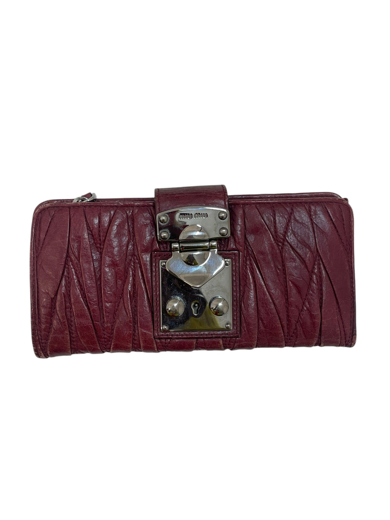 MIU MIU/Long Wallet/L/Leather/RED/194 | HEART LOCK |