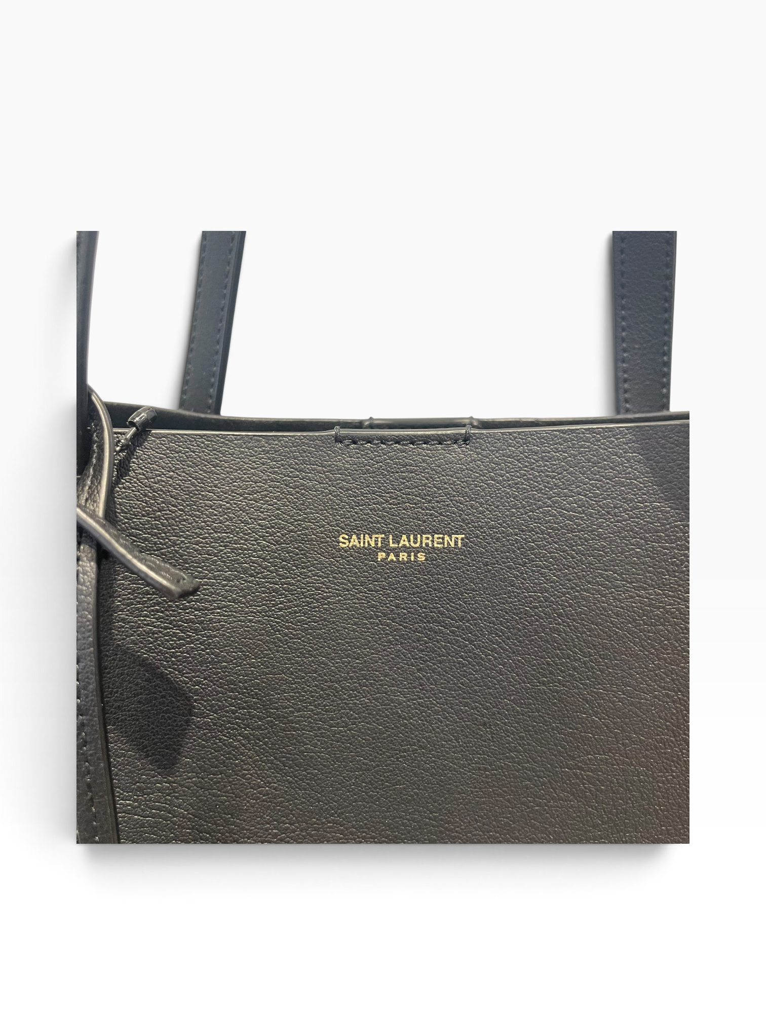 SAINT LAURENT/Tote Bag/Leather/BLK/Shopping Tote view 3