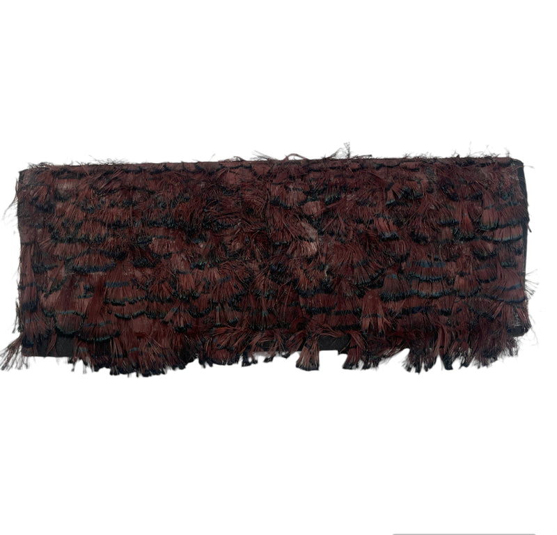 VALENTINO GARAVANI/Clutch Bag/BRD/Black Brown FeatherCrystal Bag