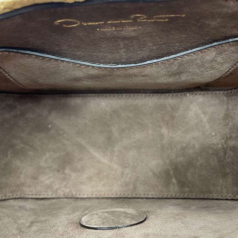 Oscar de laRenta/Cross Body Bag/WHT/RAFFIA NAPPA