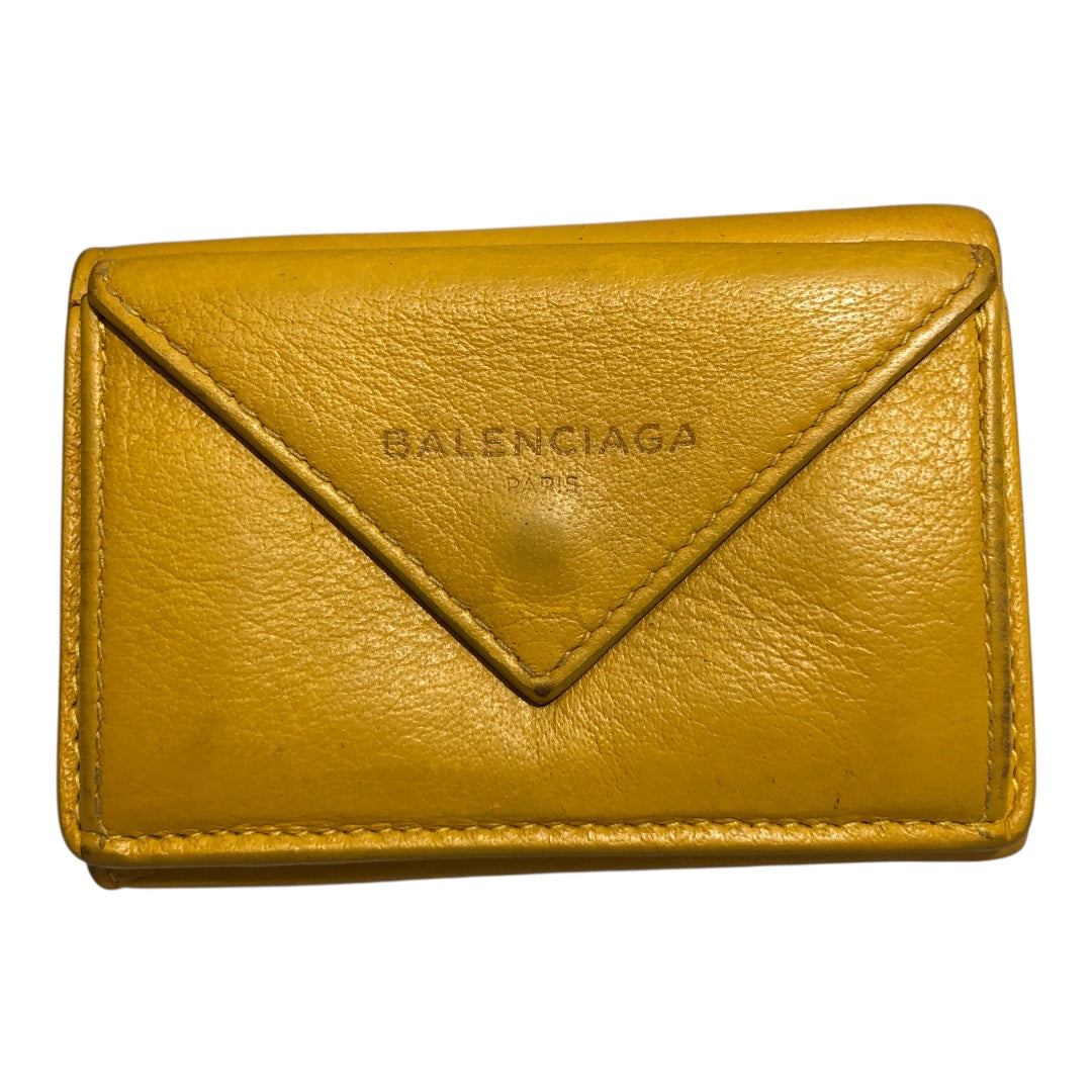 BALENCIAGA/Trifold Wallet/Leather/YEL/L's/Paper Mini Wallet view 1