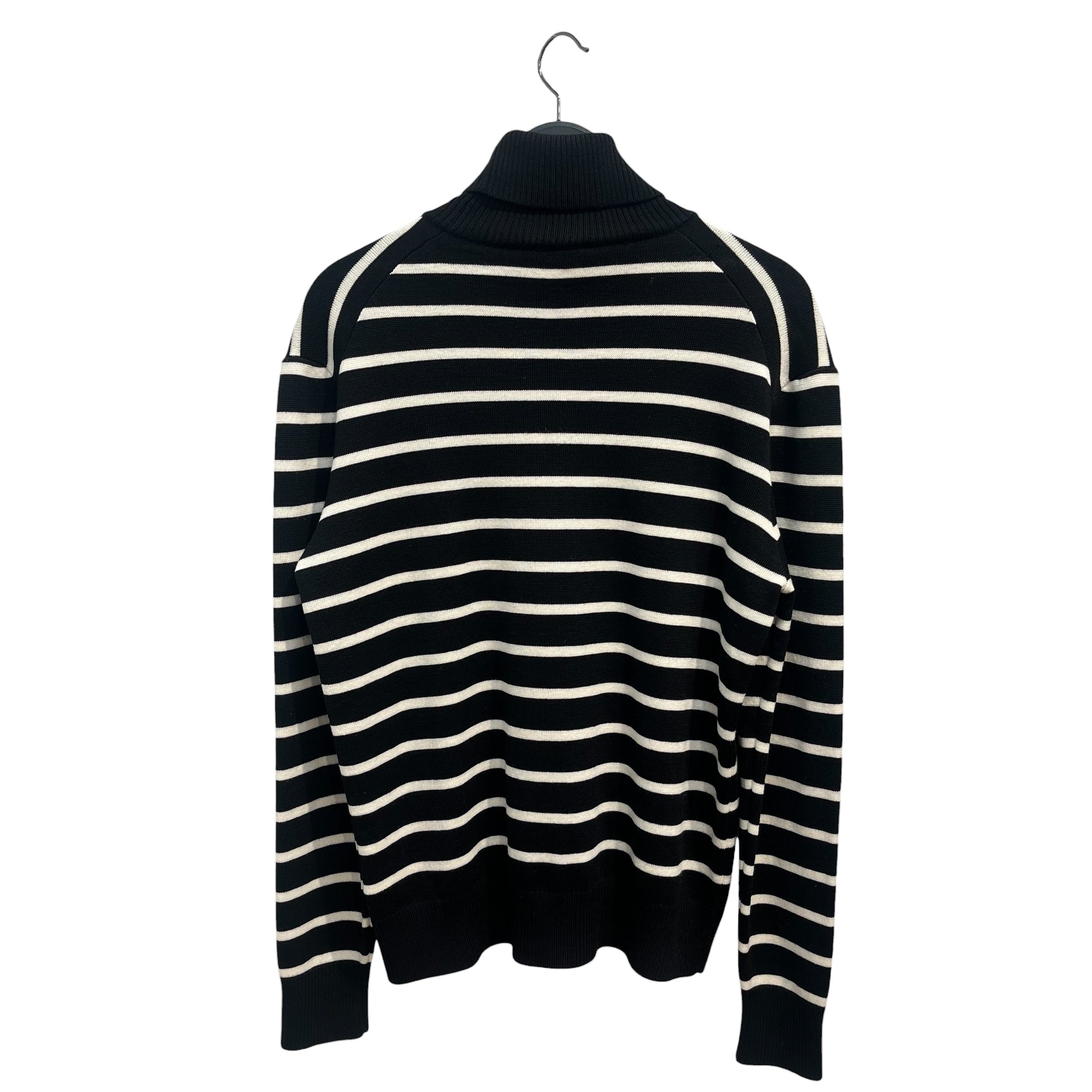ami alexandre mattiussi/Sweater/L/Stripe/Cotton/BLK/Turtle Neck/SMALL LOGO ON HRT view 2