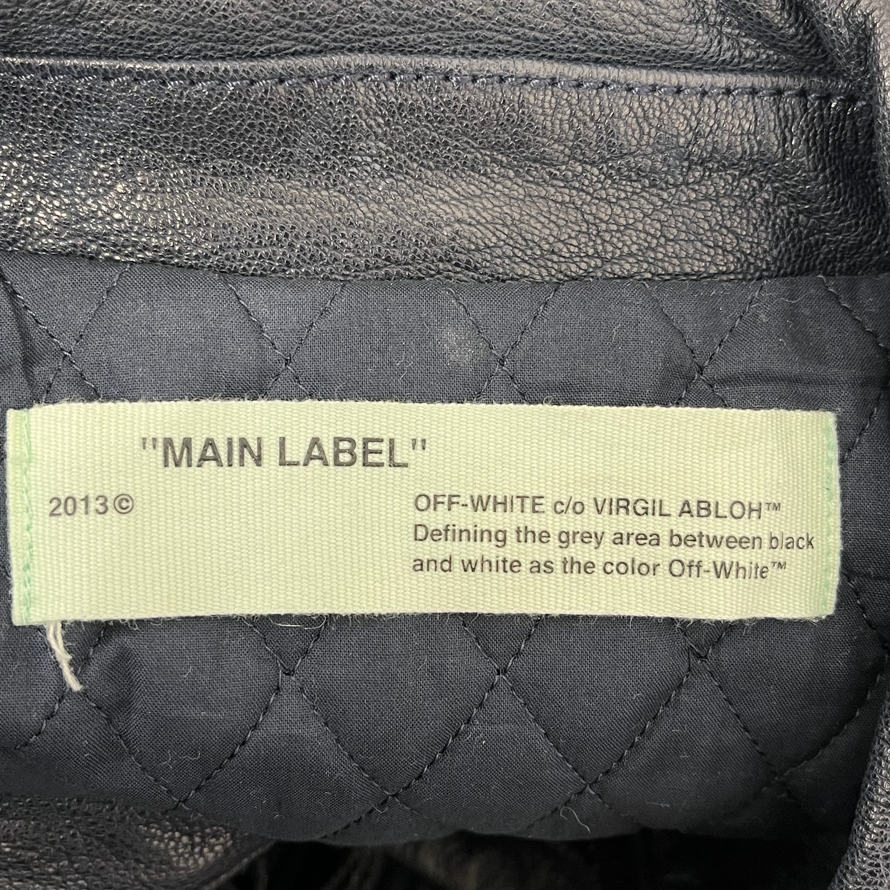 OFF-WHITE/Jacket/S/Leather/NVY/All Over Print/LEATHER AVIATOR BOMBER view 8
