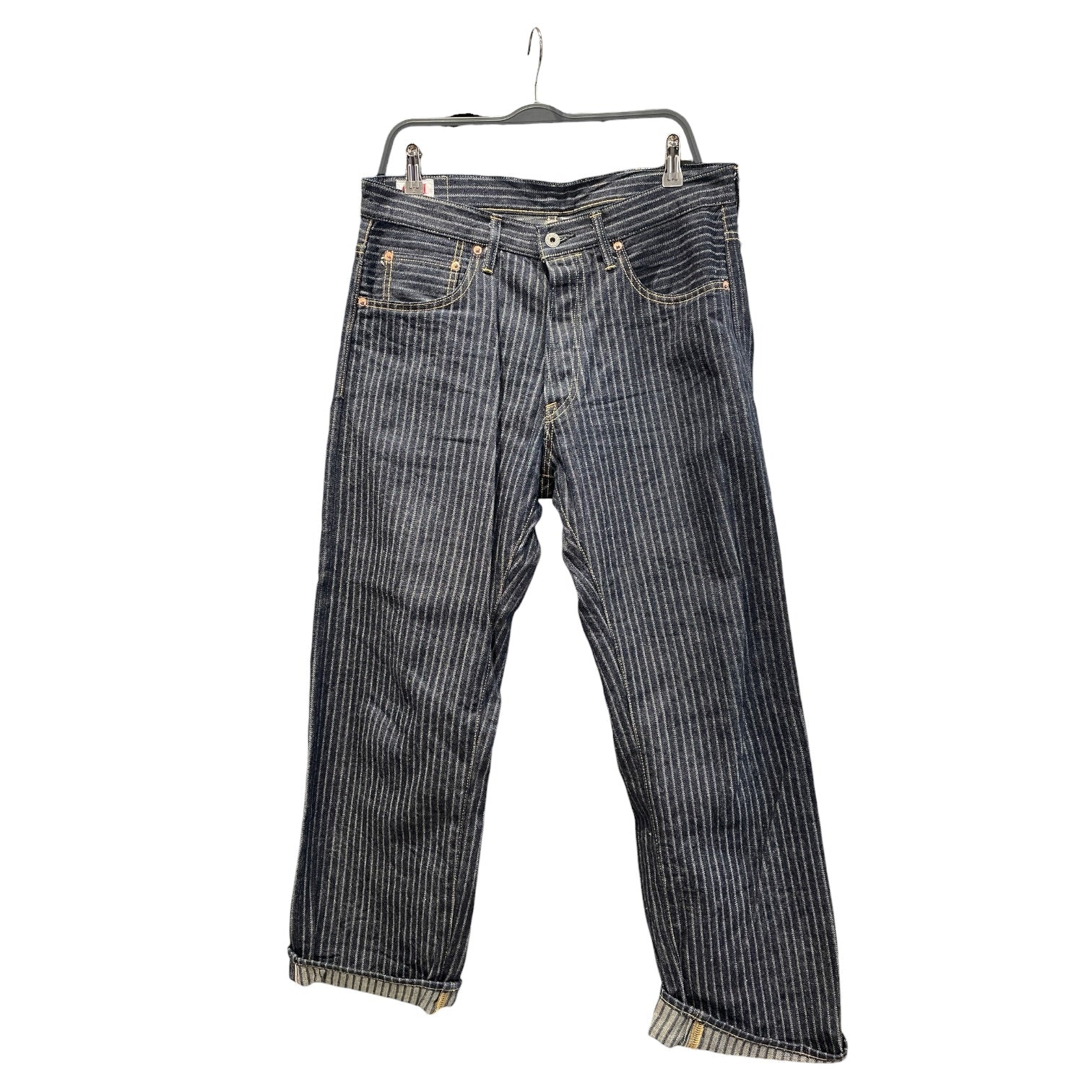 ONI DENIM/Straight Pants/33/Cotton/NVY/Stripe/Pin Stripe Selvedge Jeans view 1