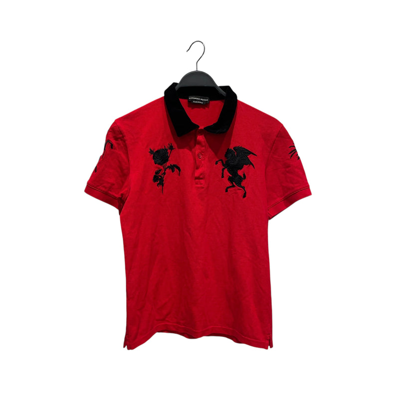 Alexander McQueen/Polo Shirt/S/Cotton/RED/