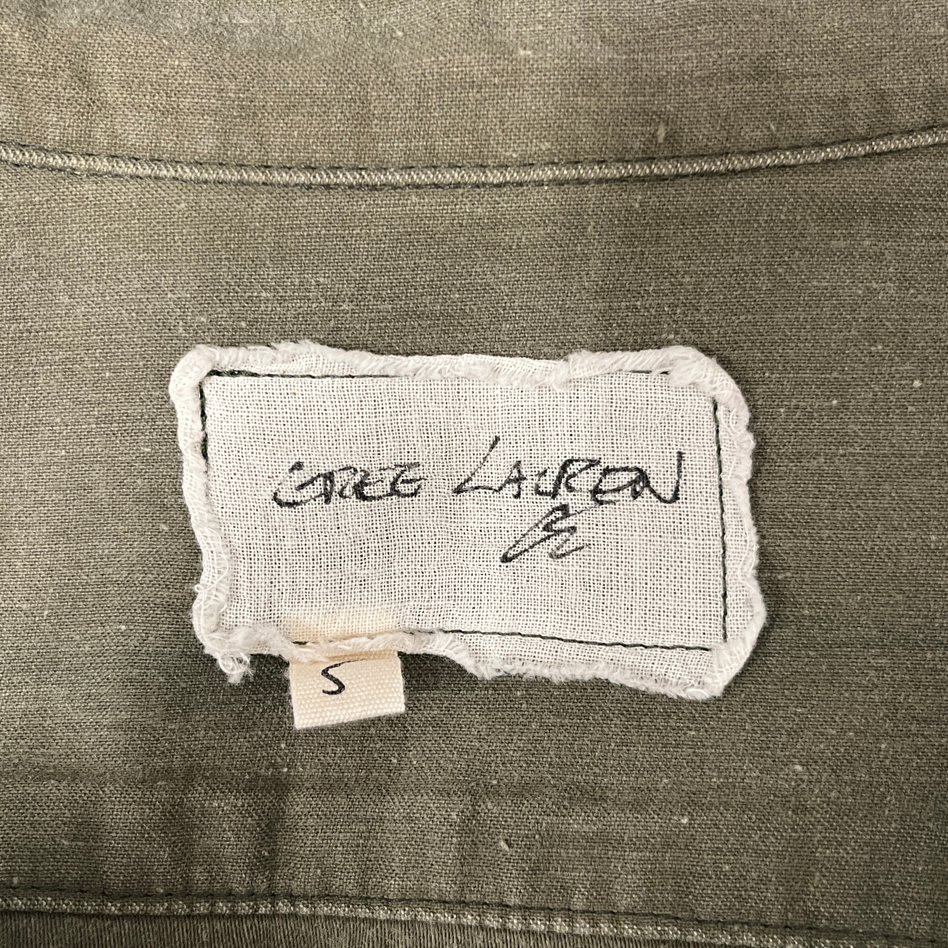 GREG LAUREN/LS Shirt/5/Cotton/KHK/Ripped Button Up Jacket view 3