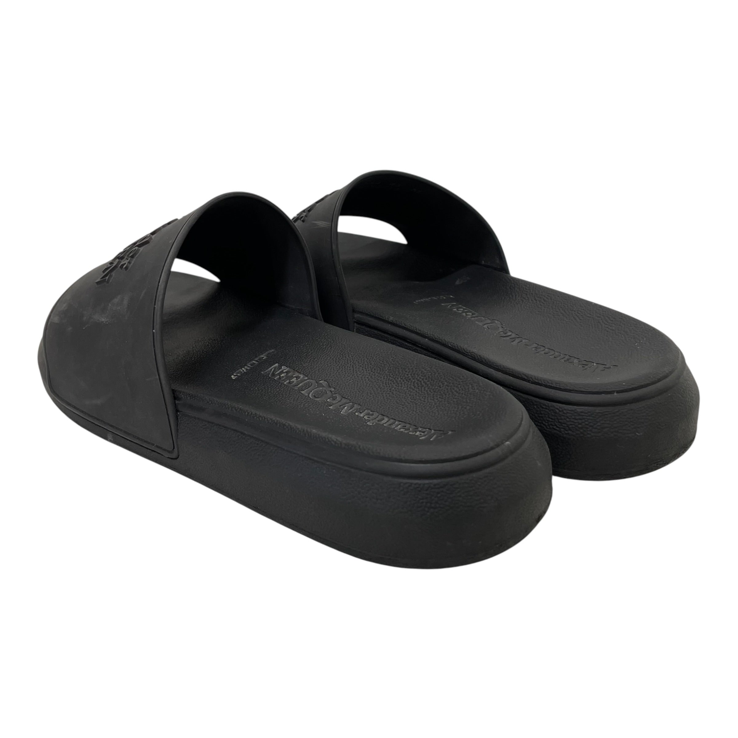 Alexander McQueen/Sandals/EU 43/BLK/RUBBER LOGO SLIDES view 2