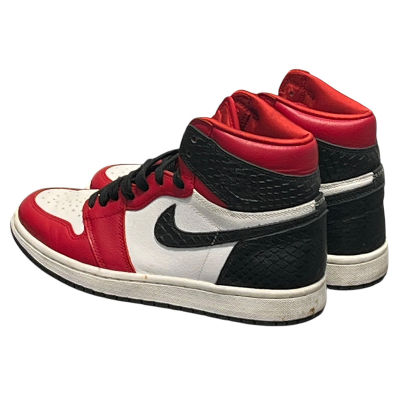 NIKE/Hi-Sneakers/US 6.5/Leather/RED/Jordan 1 Hi Satin Snake