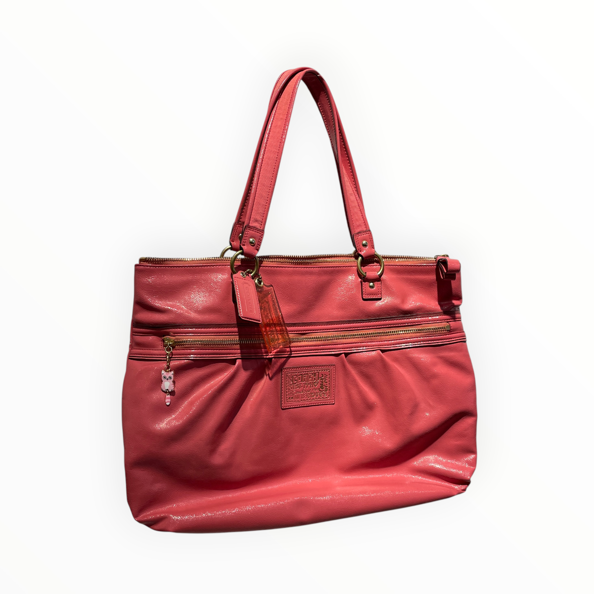 COACH/Tote Bag/Leather/PNK/Poppy Daisy Liquid Gloss view 1