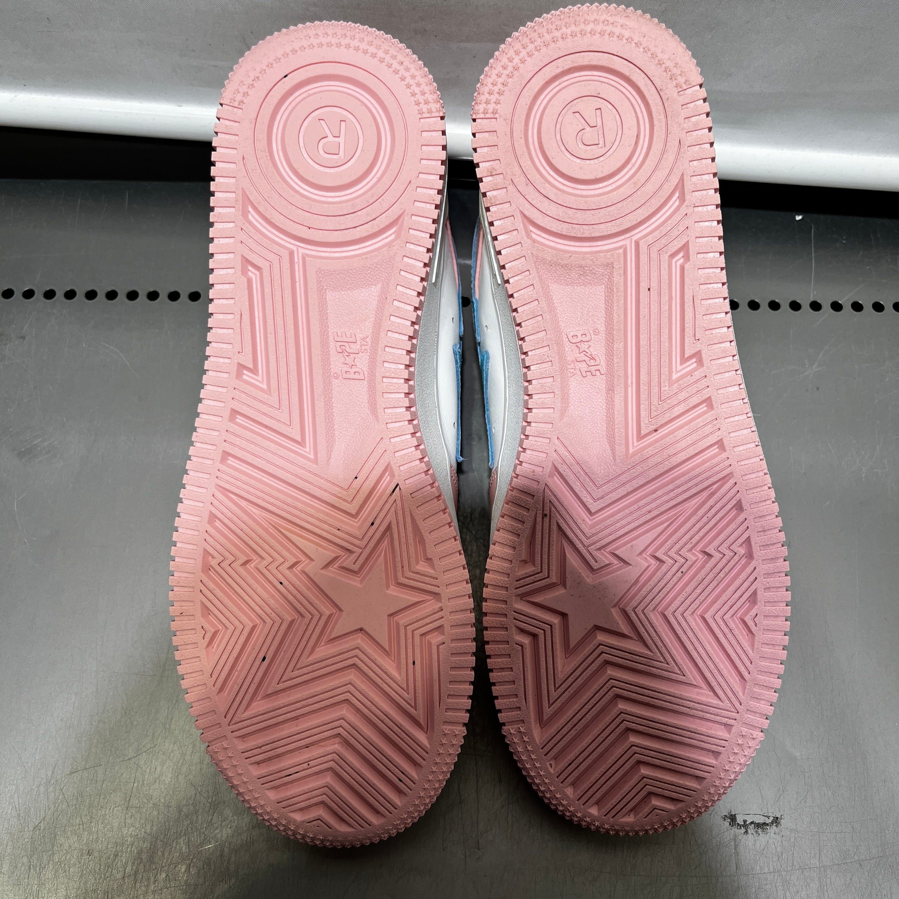BAPE STA!/Low-Sneakers/US 9/Leather/PNK/PASTEL PINK/BLUE view 10