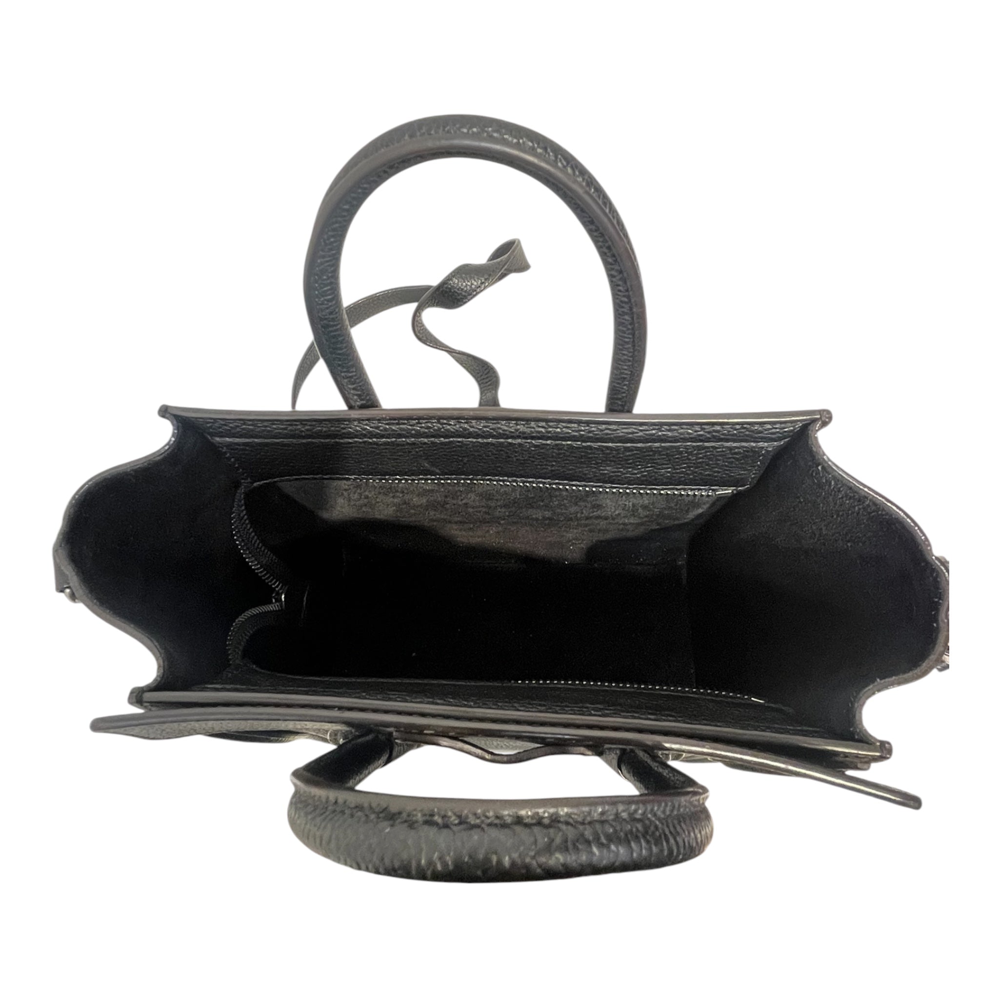 CELINE/Hand Bag/Leather/BLK/BLACK LEATHER NANO LUGGAGE BAG view 5
