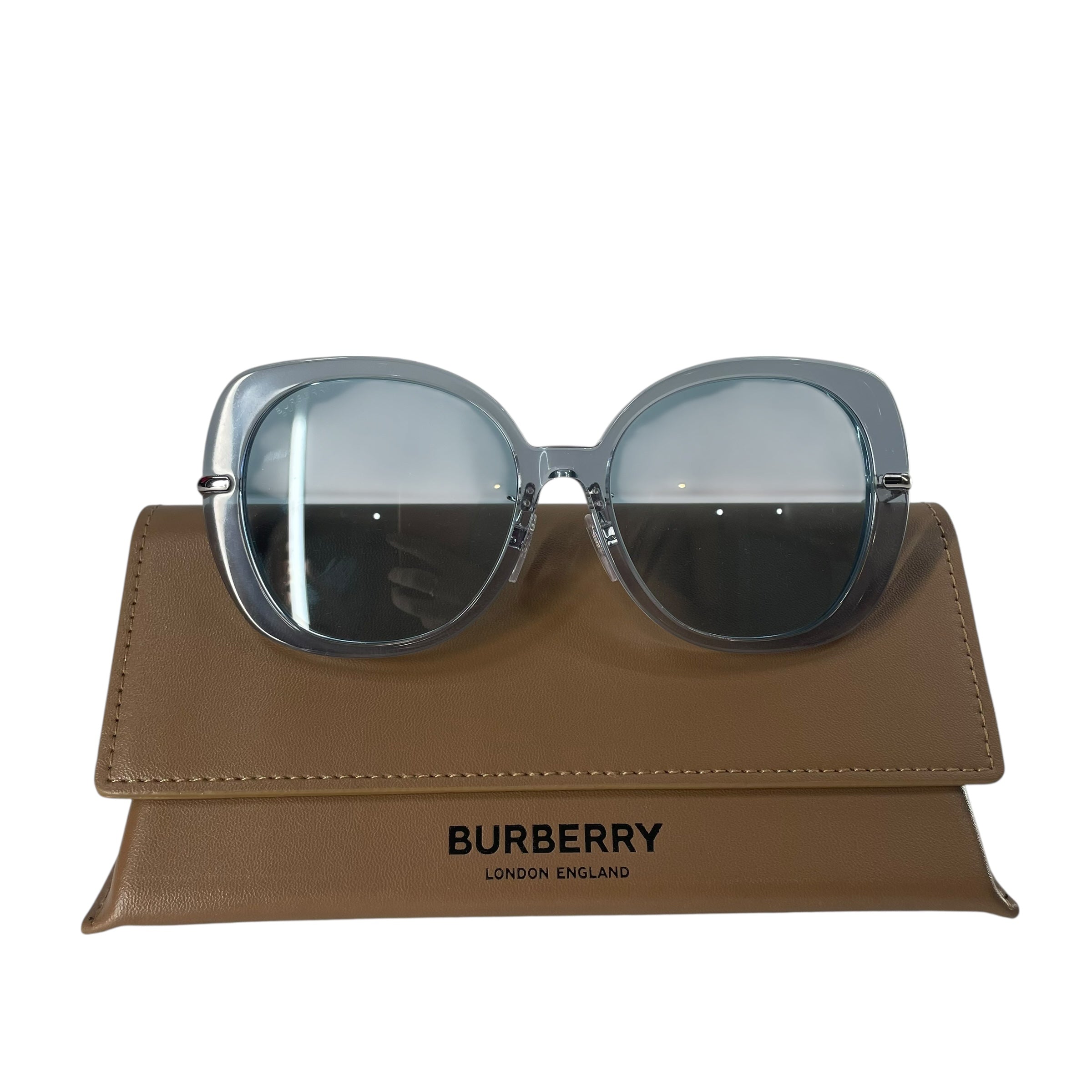 BURBERRY/Sunglasses/Plastic/BLU/CLEAR FRAME BEADS ON SIDE view 5