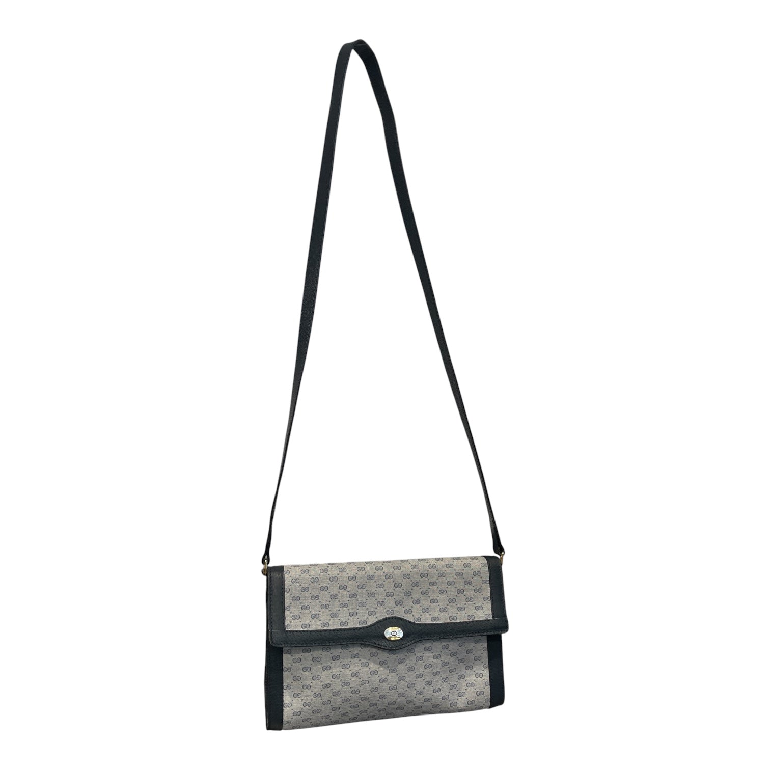 GUCCI/Cross Body Bag/Monogram/Leather/NVY/GUCCI VINTAGE view 1