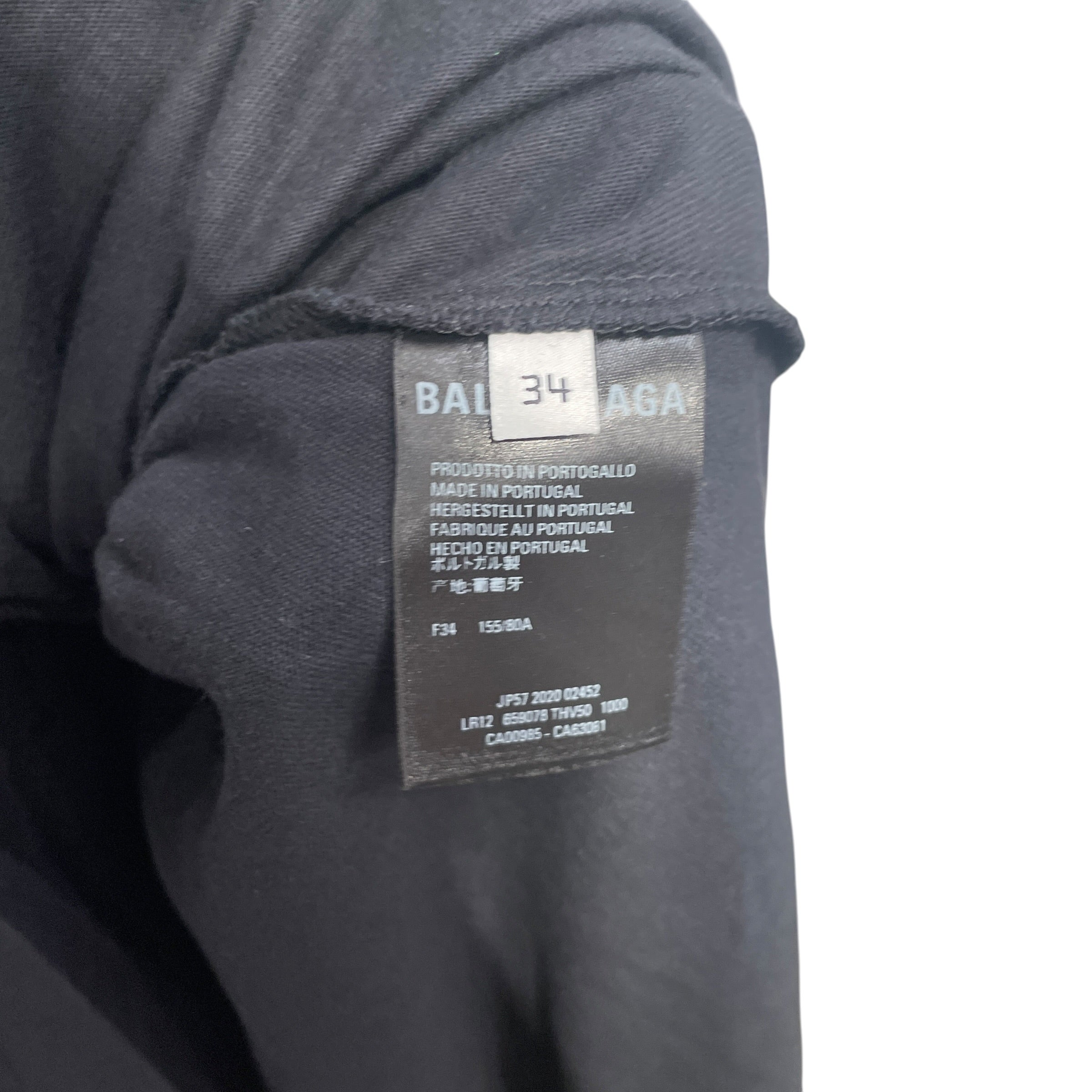 BALENCIAGA/Shirt Dress/34/Cotton/BLK/Midi Length/BB T SHIRT DRESS BLK view 4