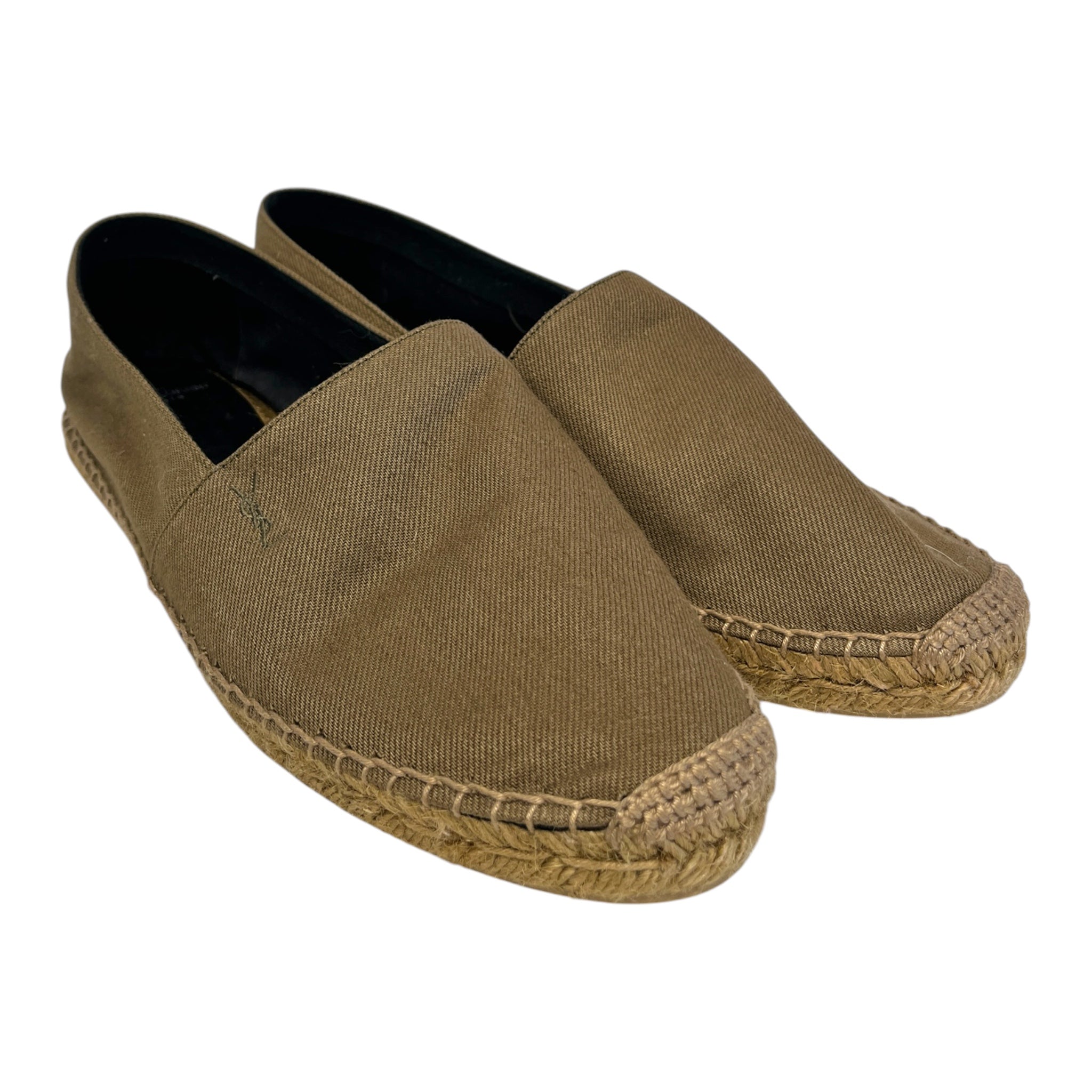 SAINT LAURENT/Espadrilles/EU 41/Cotton/GRN/mud green cotton espadrilles view 1
