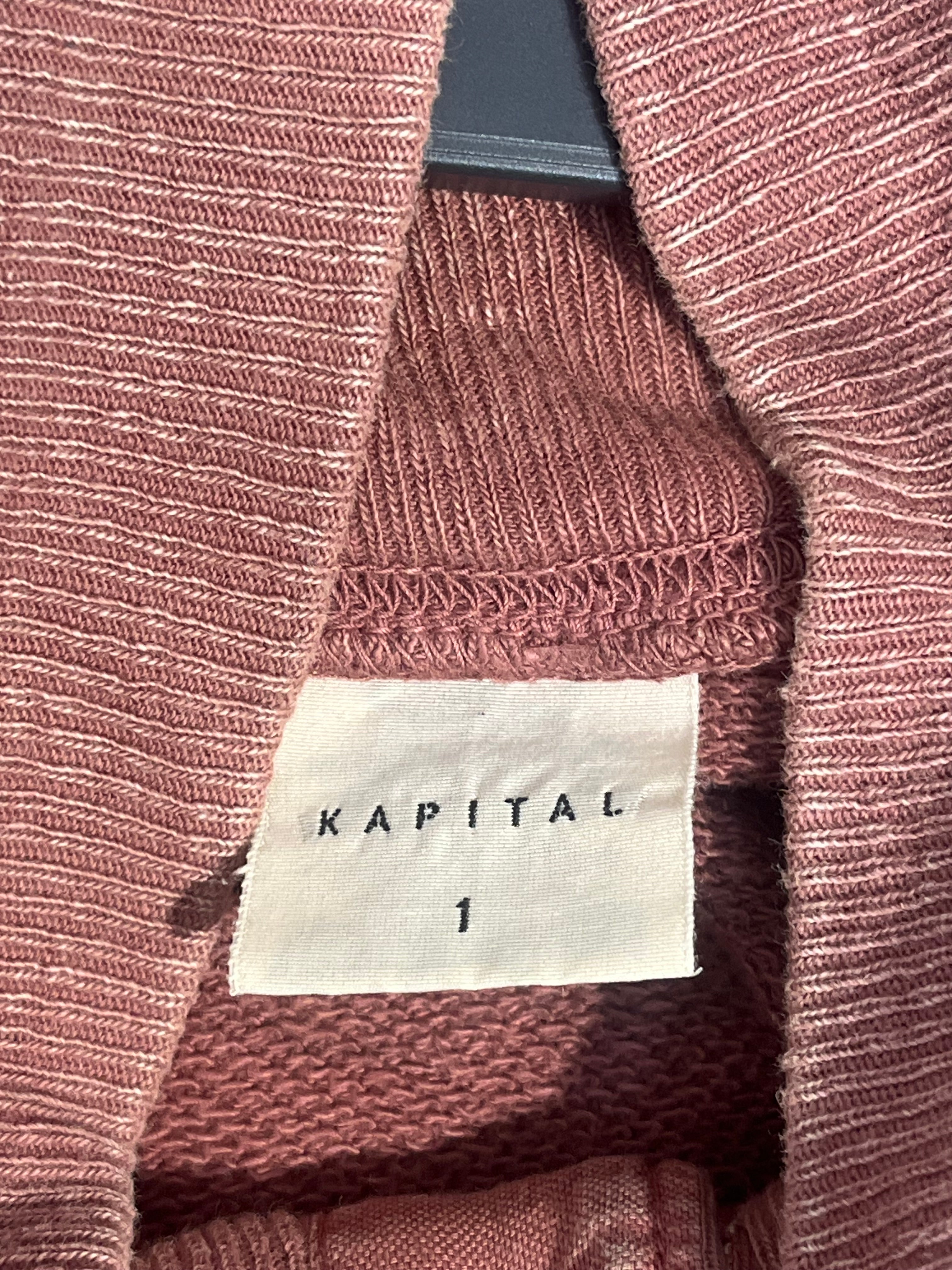 KAPITAL/Cardigan/1/Cotton/BRD/light bordeaux with shawl colr view 3