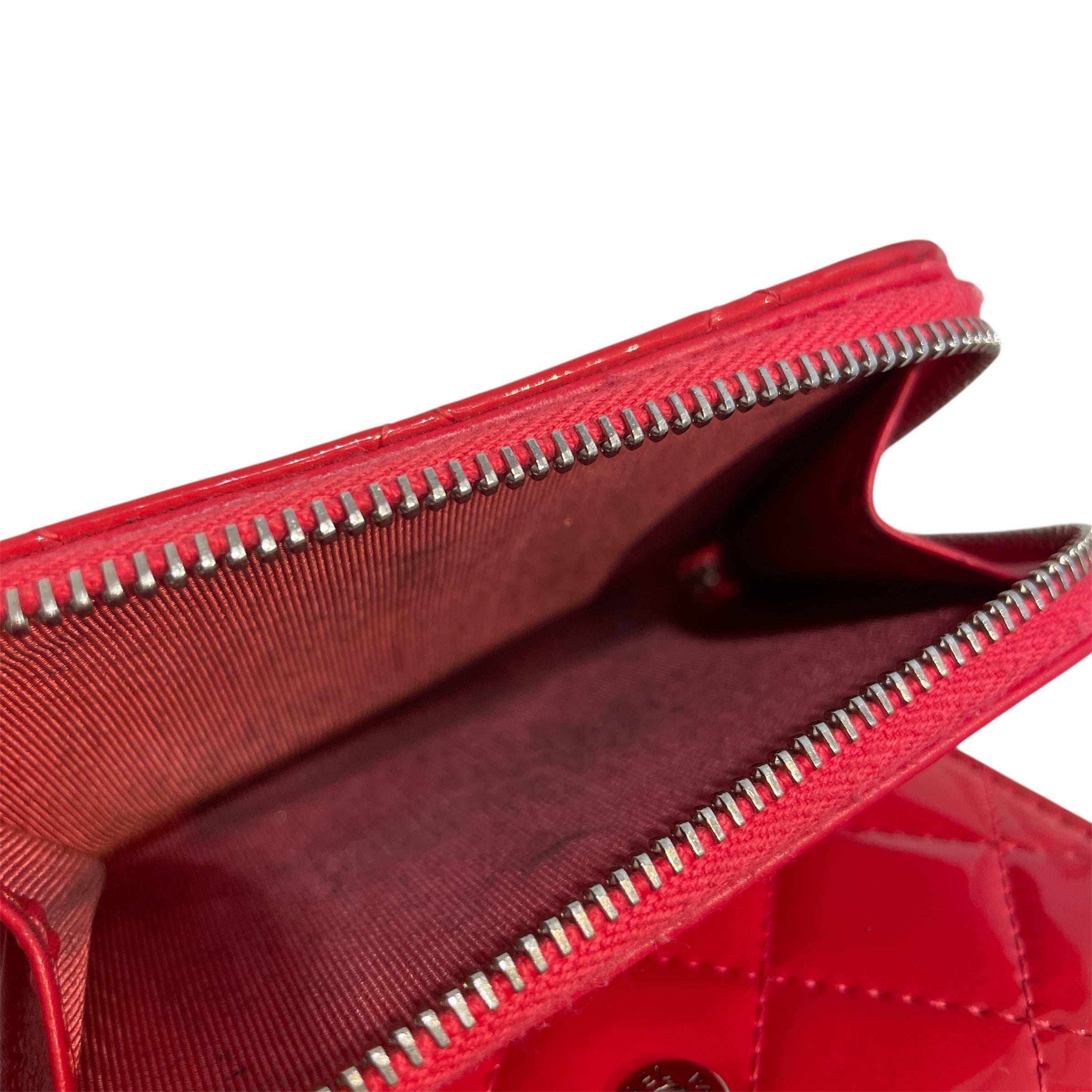 CHANEL/Wallet/Leather/RED/Quilted Patent Leather L Yen view 7