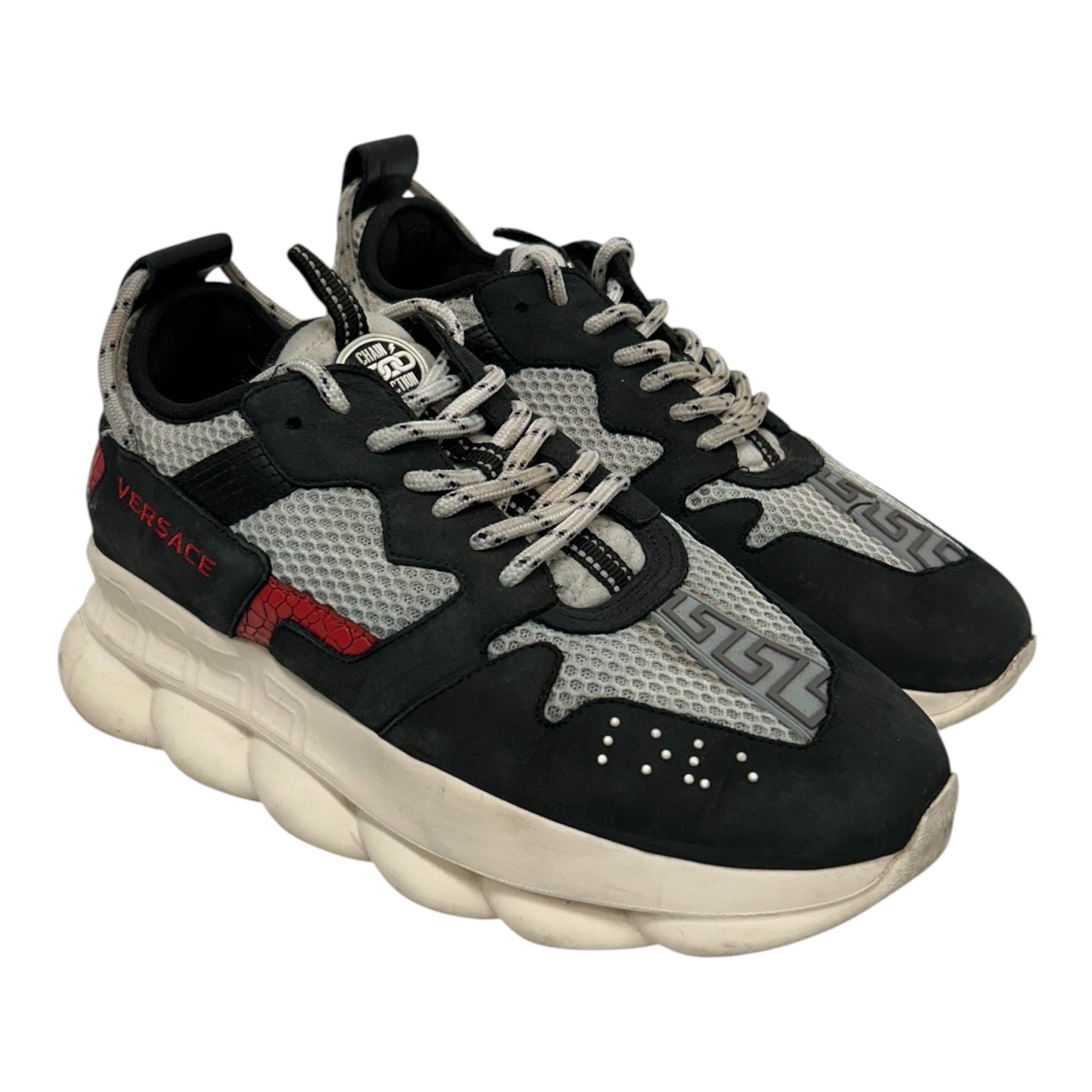VERSACE/Low-Sneakers/EU 42.5/Cotton/BLK/chain reaction view 1