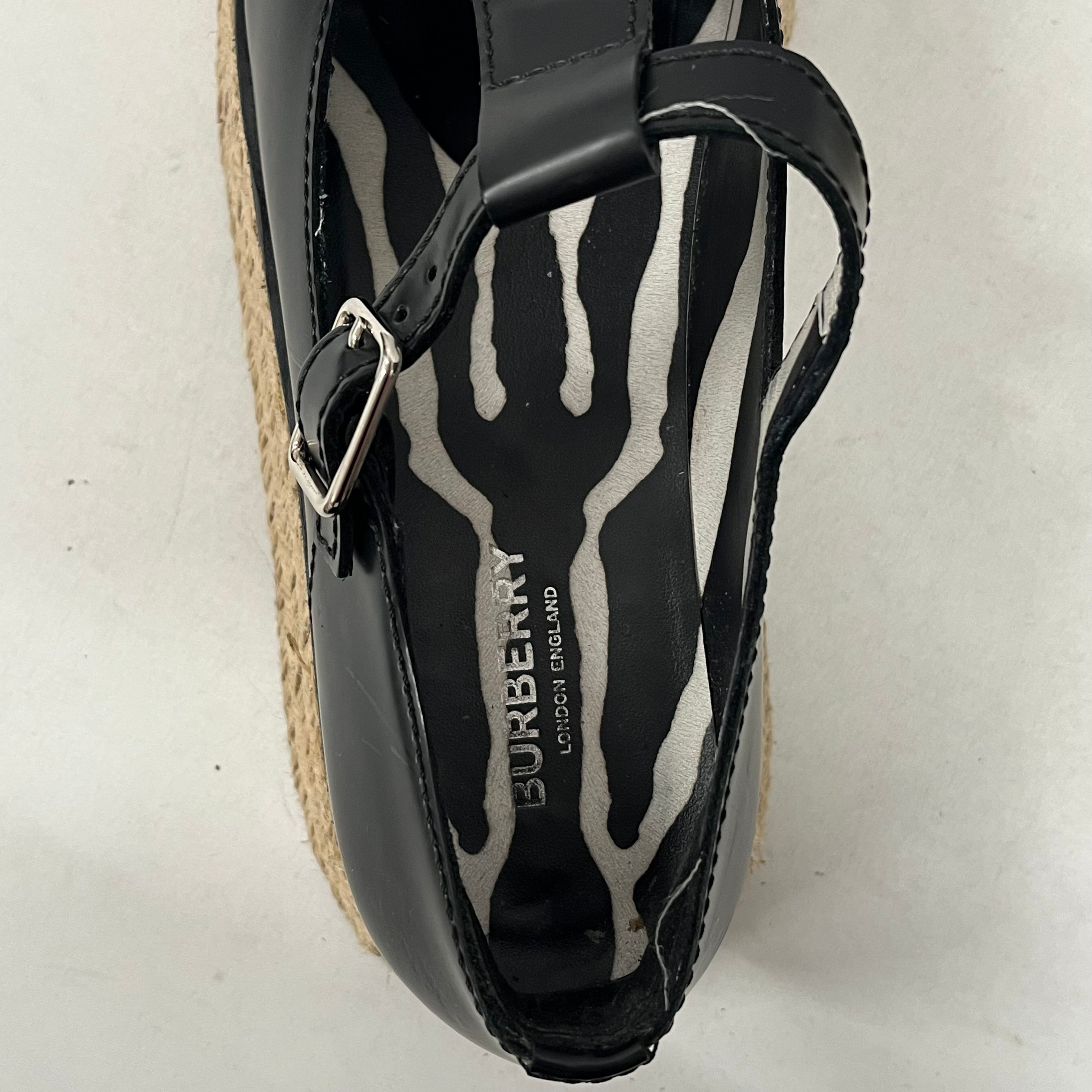 BURBERRY/Sandals/US 7.5/Leather/BLK/ view 3