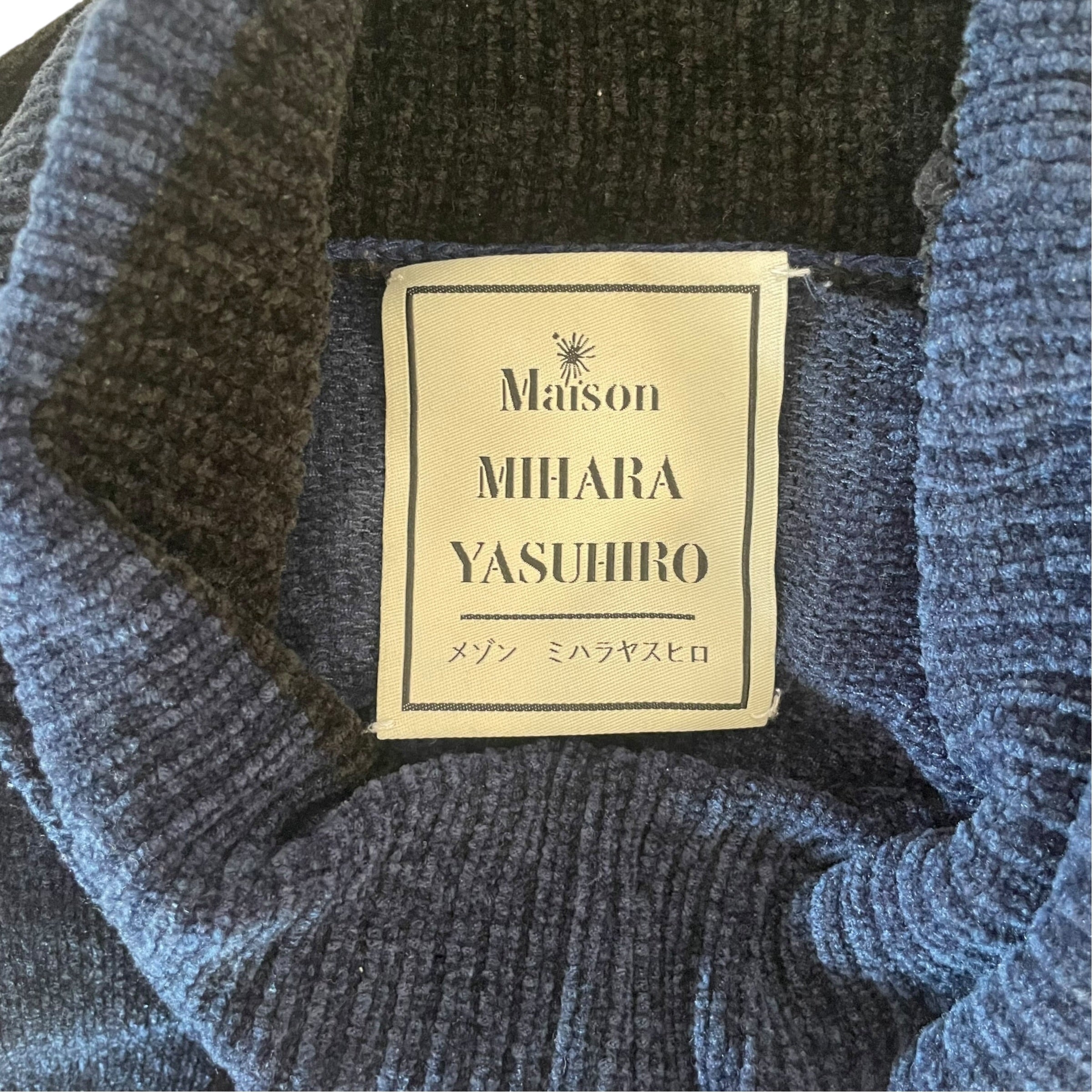 MIHARA YASUHIRO/Sweater/48/Stripe/Wool/NVY/Striped Turtleneck view 3