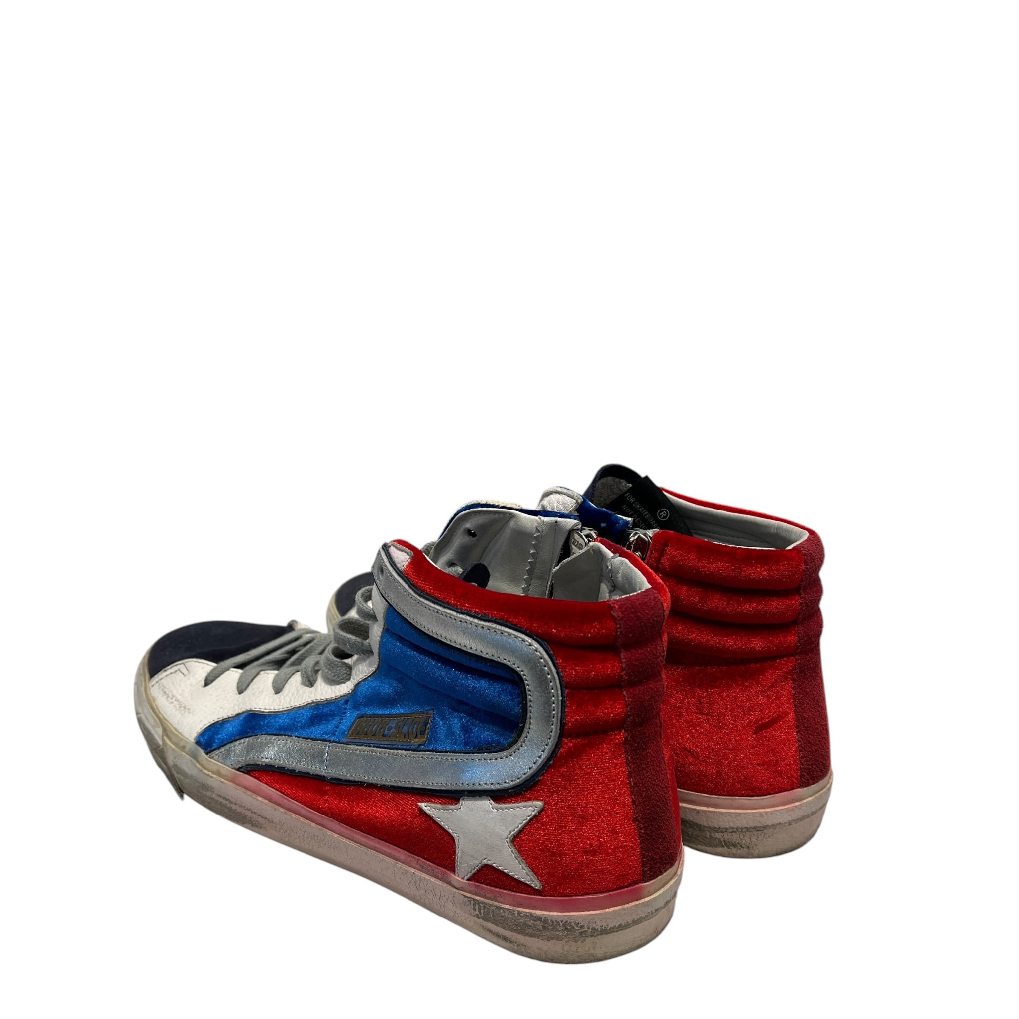 GOLDEN GOOSE/Hi-Sneakers/EU 43/Velour/RED/BLUE&RED SLIDE HIGHTOP view 2
