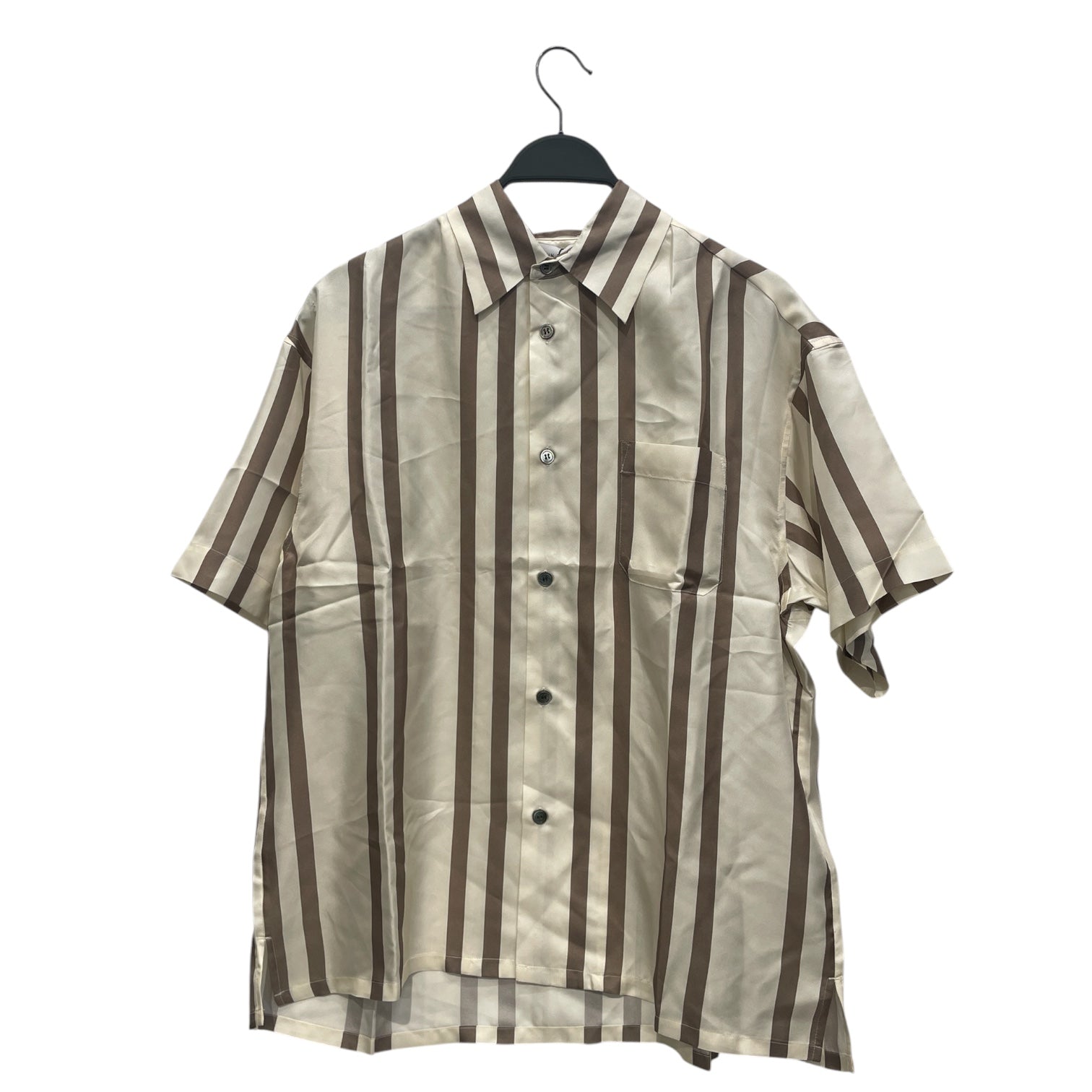 JOHN ELLIOTT/SS Shirt/1/Silk/CRM/Stripe/BROWN STRIPES view 1