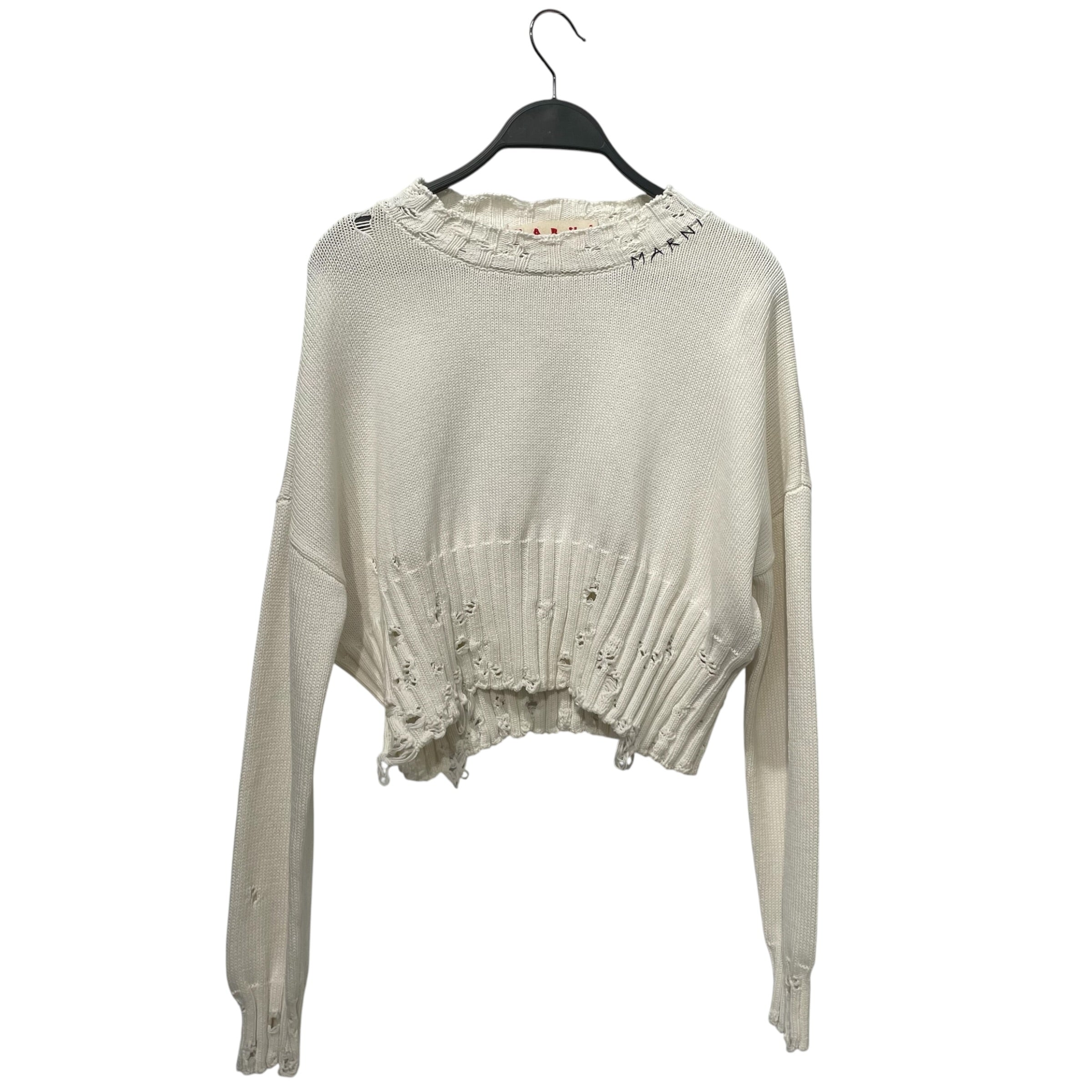 MARNI/Sweater/40/Cotton/BEG/ DISHEVELLED CROPPED JUMPER view 1