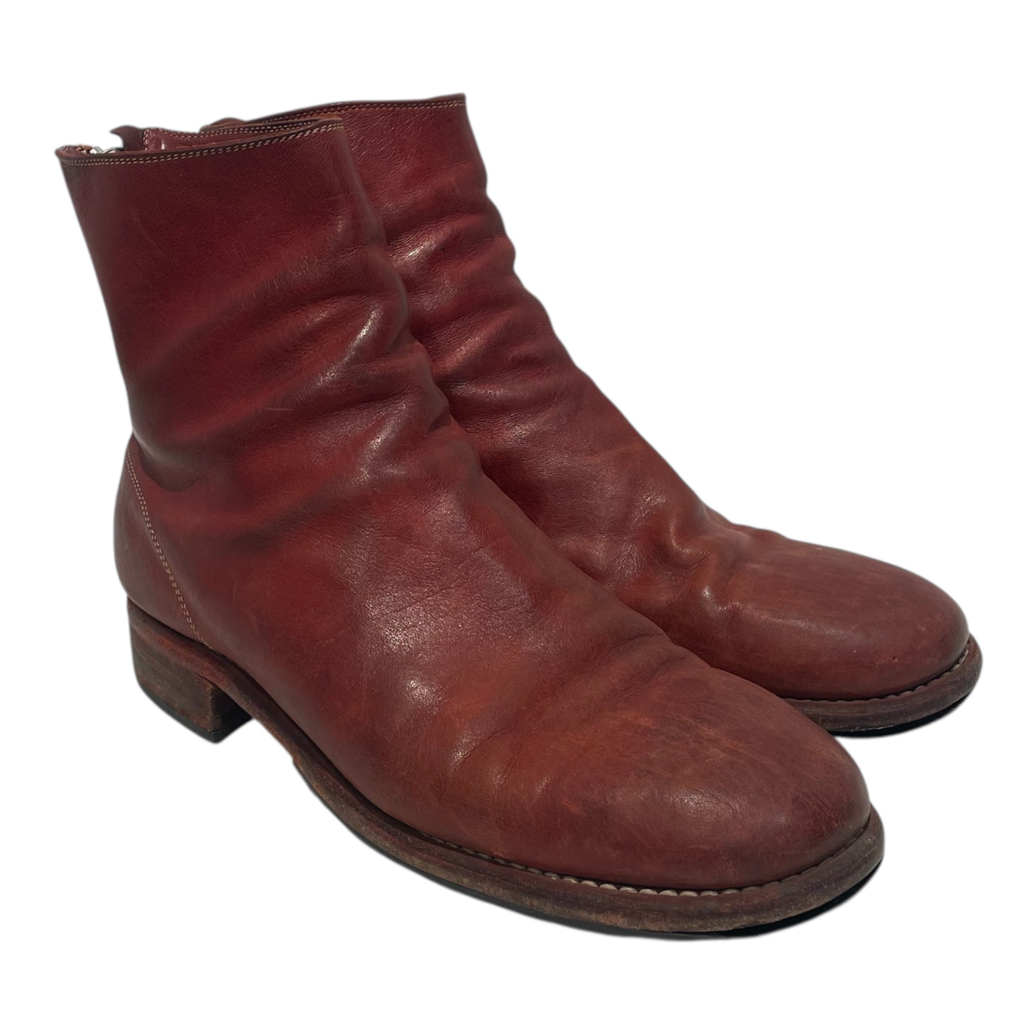 GUIDI/Chelsea Boots/EU 43.5/Leather/RED/986 Back Zip boots view 1