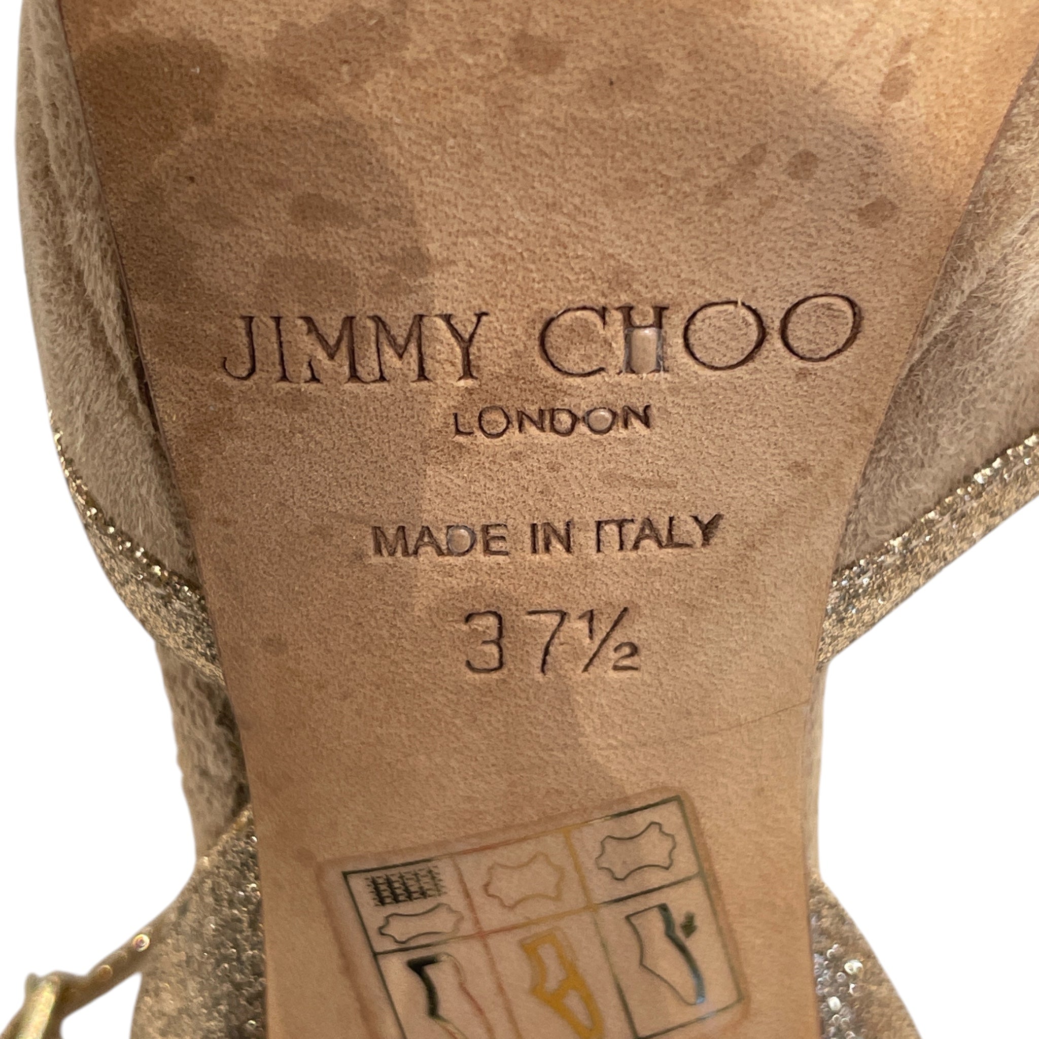 JIMMY CHOO/Heels/US 6.5/Cotton/BEG/beige glitter jimmy choo view 6