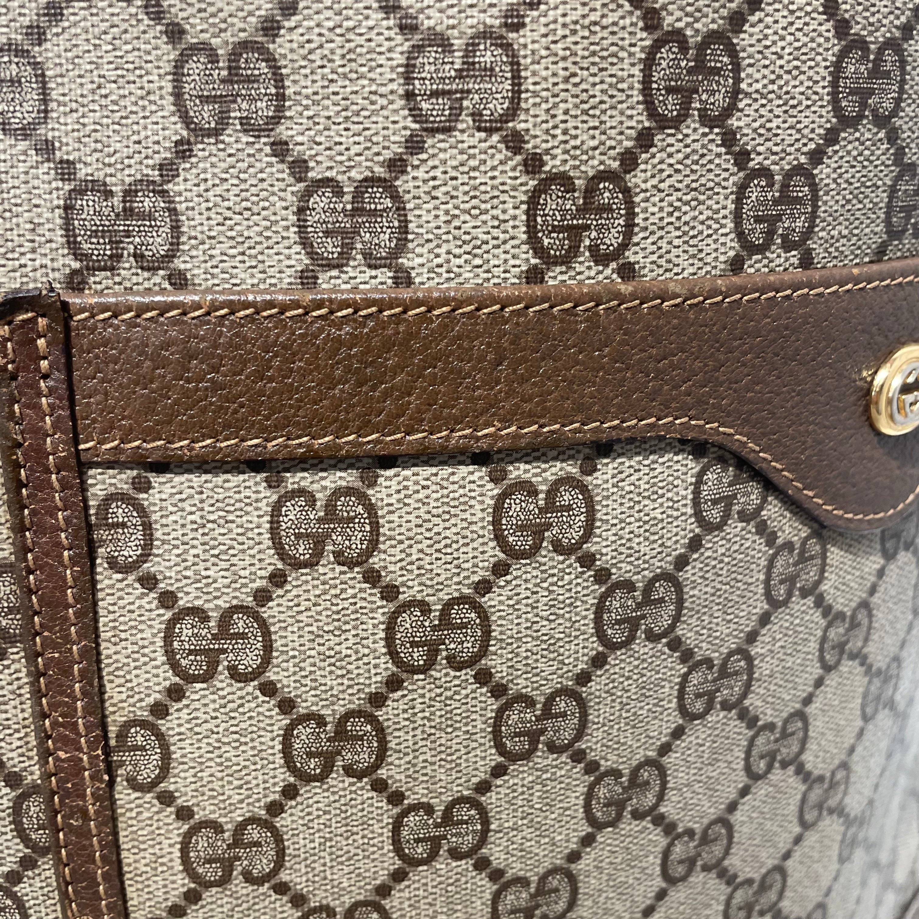 GUCCI/Tote Bag/Monogram/Faux Leather/BEG/Brown Canvas Tote view 8