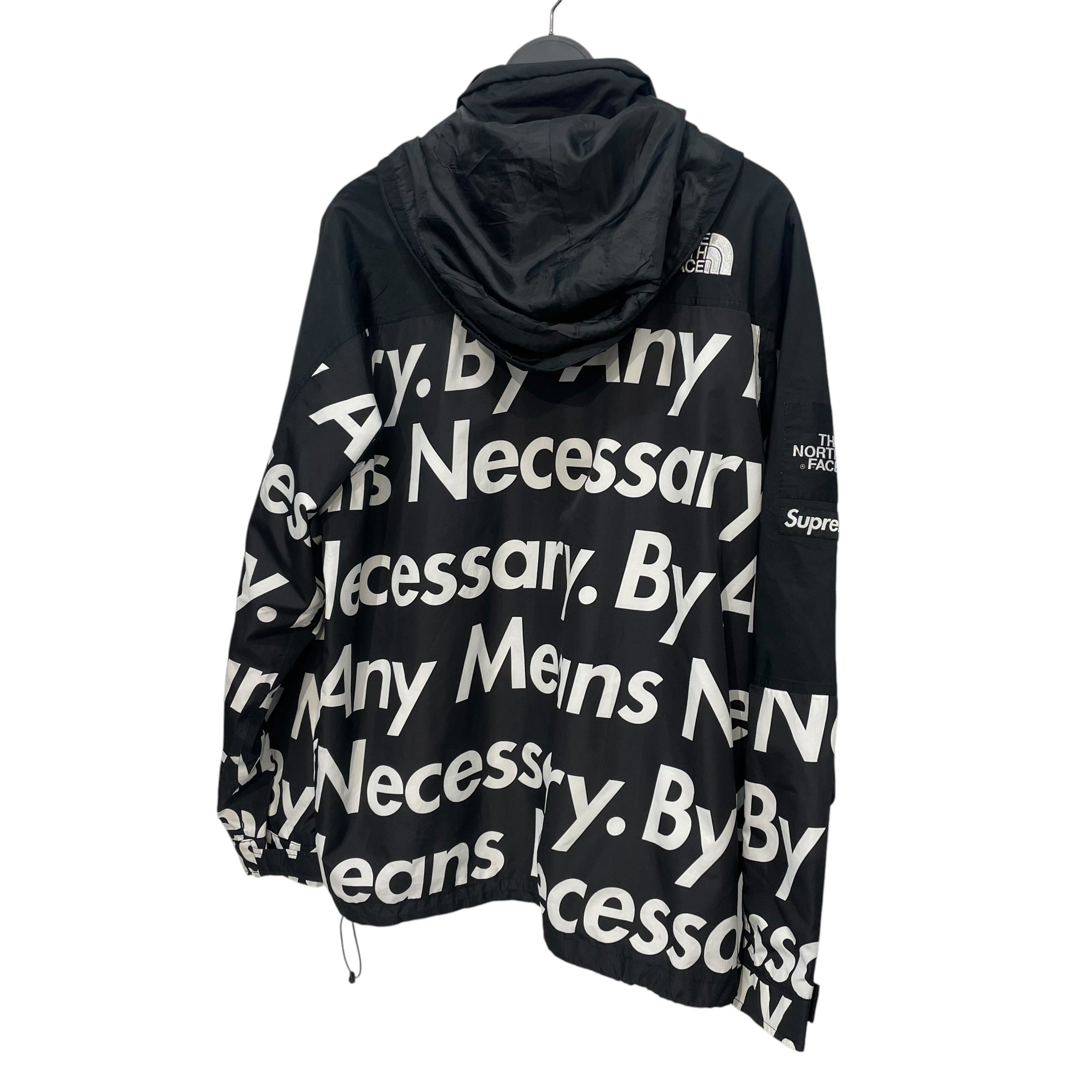 Supreme/THE NORTH FACE/Windbreaker/L/Nylon/BLK/All Over Print/'BY ANY MEANS' view 2