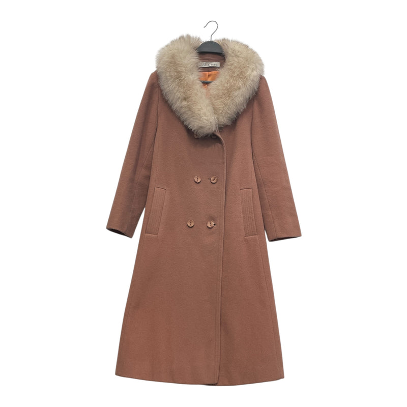 ALORNA/Coat/S/Wool/PNK/FOX FUR COLLAR APRICOT LINED