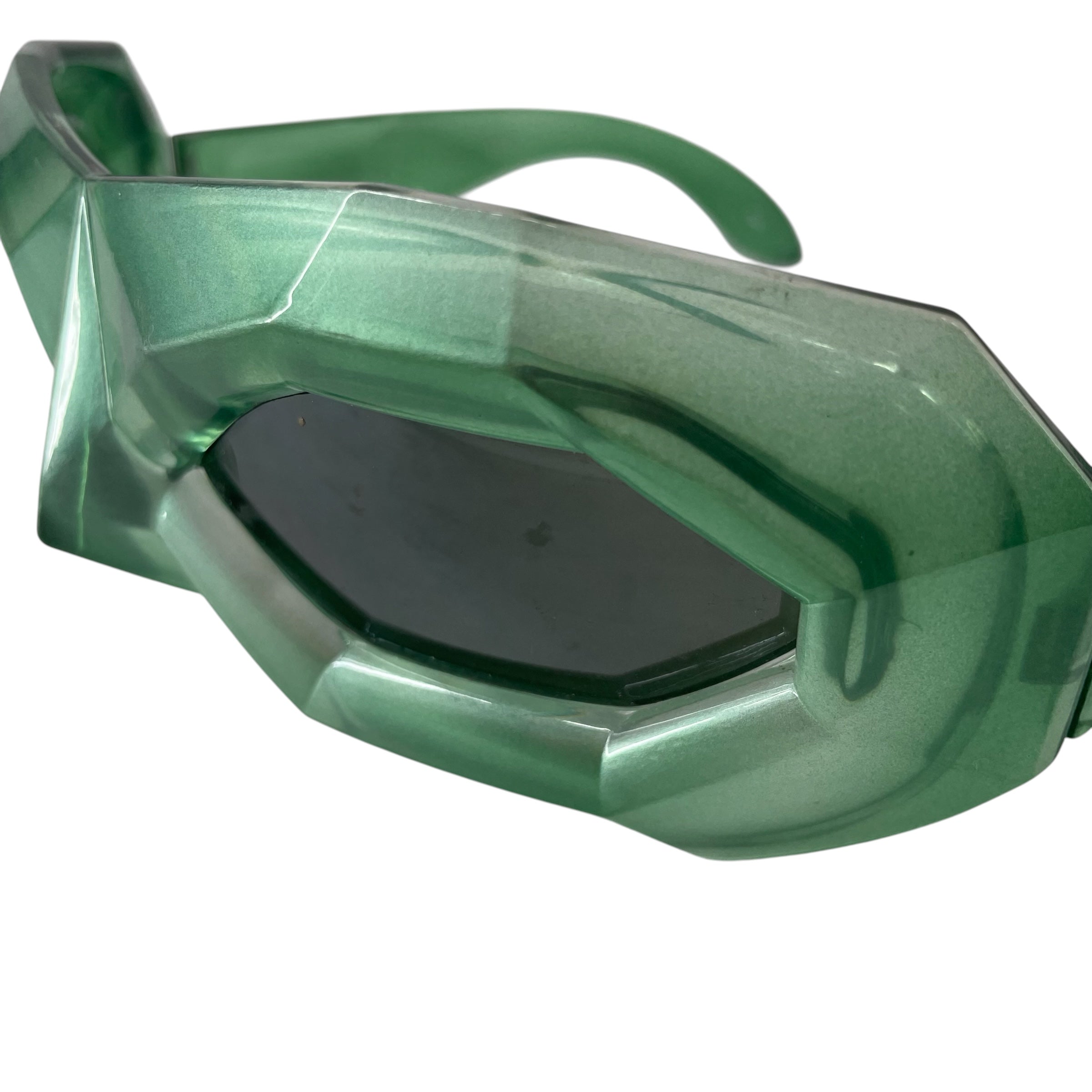 Walter Van Beirendonck/LINDA FARROW/Sunglasses/Plastic/GRN/DIAMOND SUNGLASSES view 6